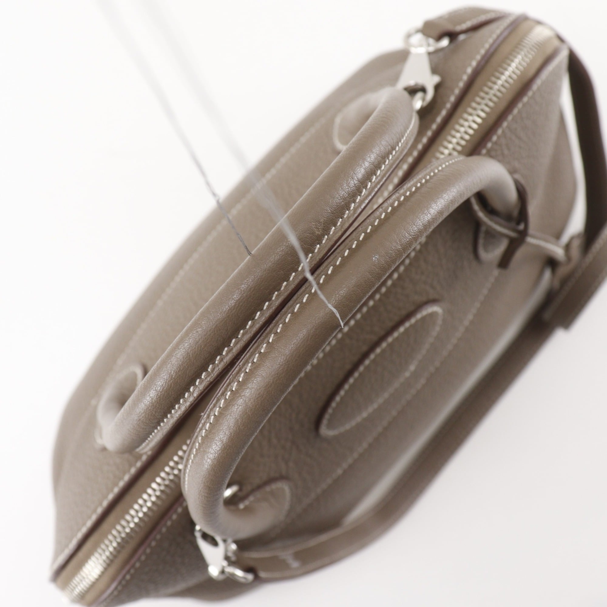 Hermes Bolide Etoupe Gray Taurillon Clemence Leather Handbag (Pre-Owned)