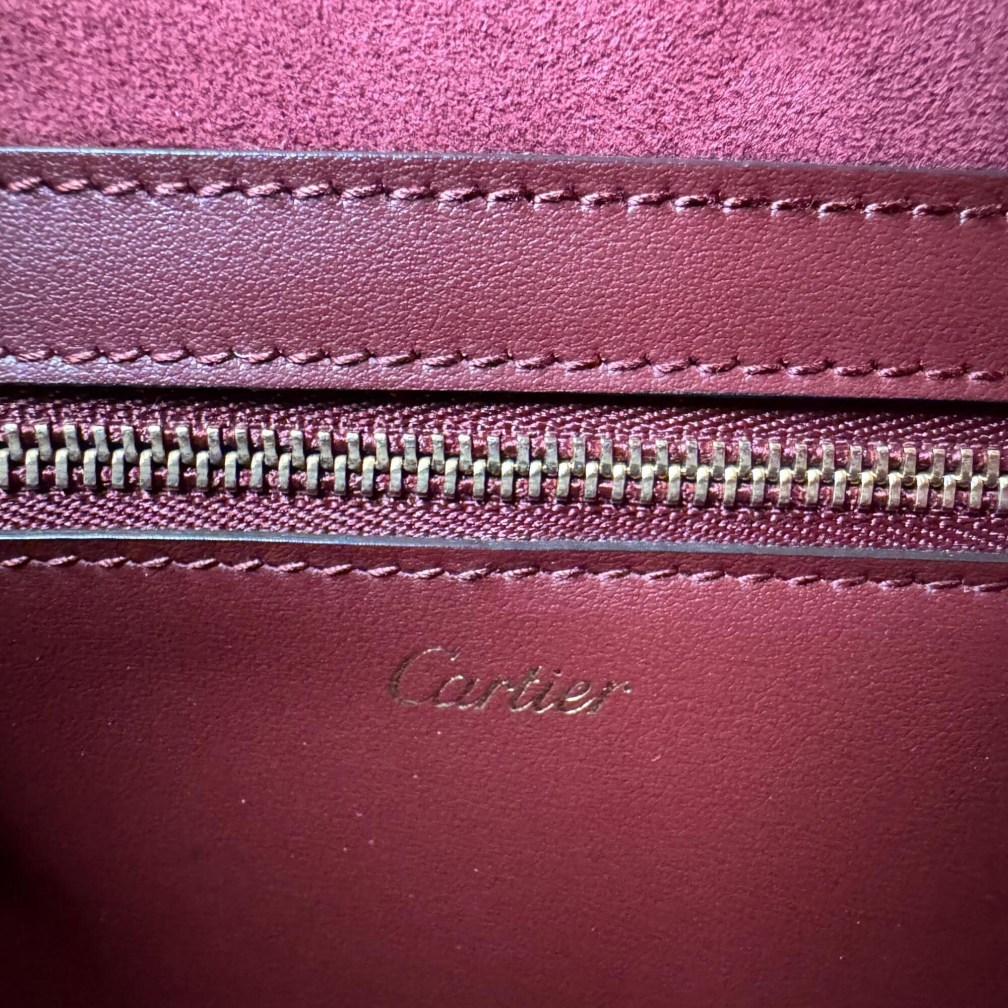 Cartier Bordeaux Leather Shoulder Bag (Pre-Owned)