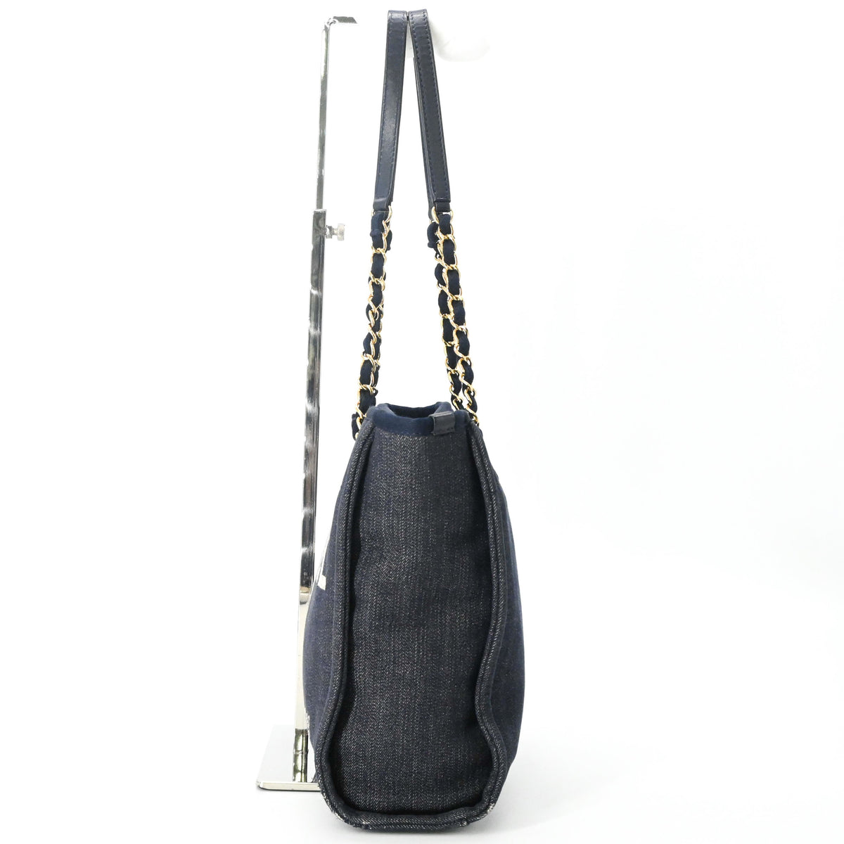 Chanel Deauville Navy Canvas Tote Bag (Pre-Owned)