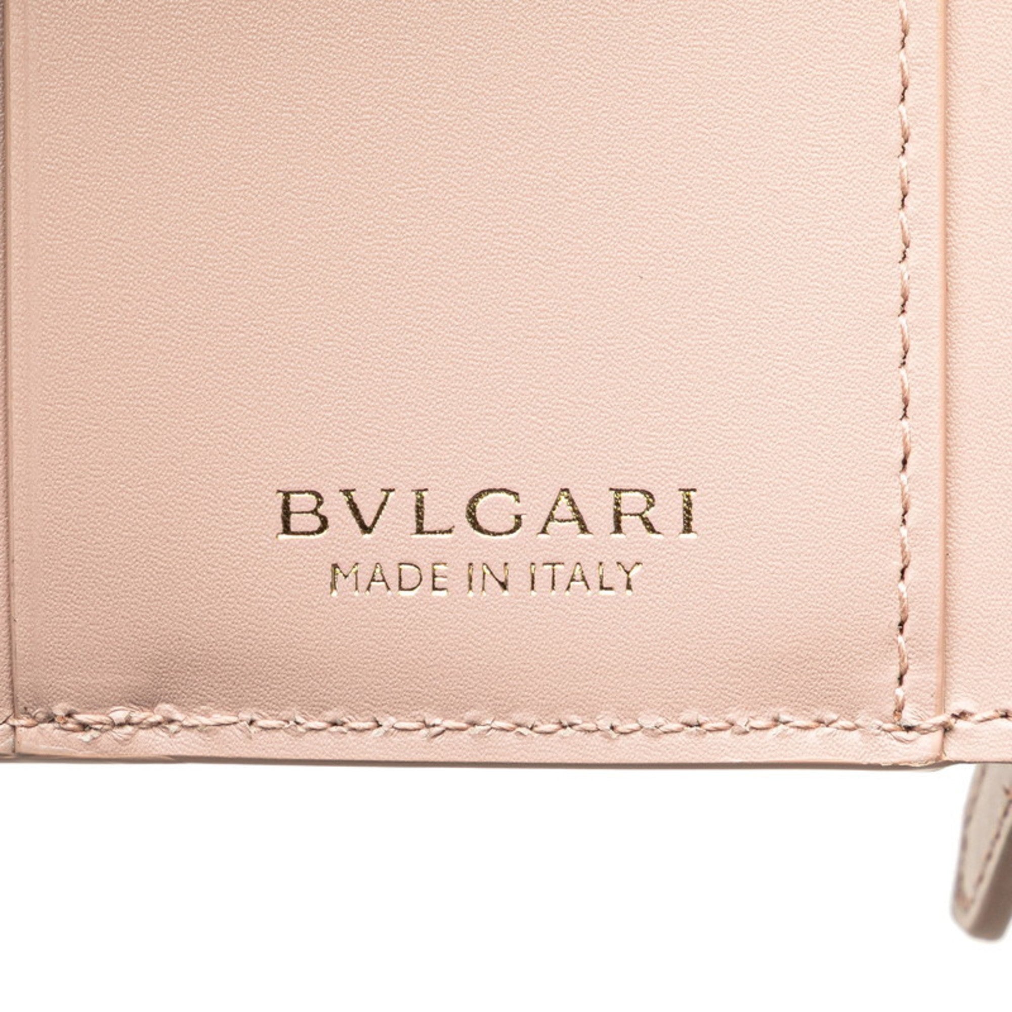 Bvlgari Pink Leather Wallet (Tri-Fold) (Pre-Owned)