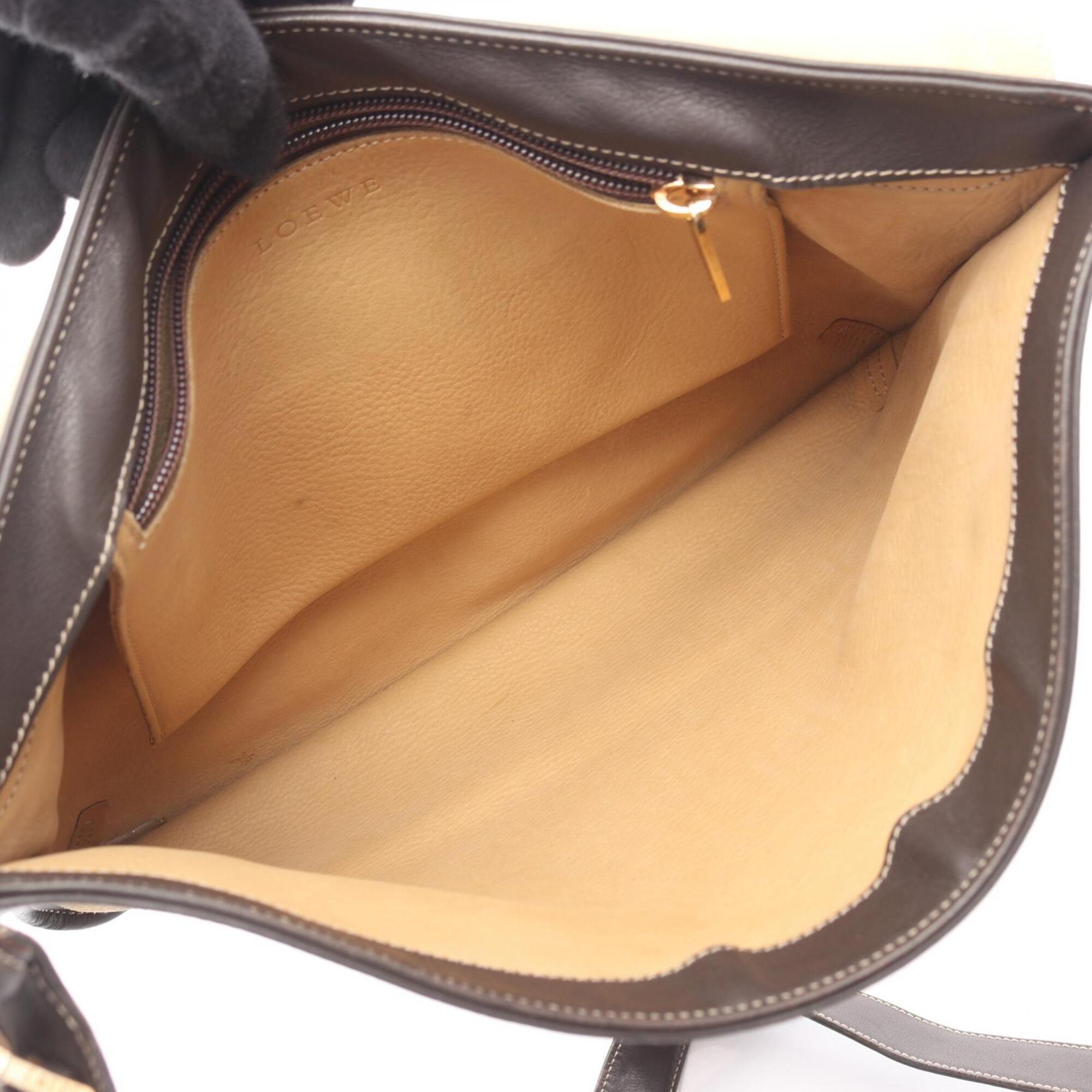 Loewe Beige Brown Suede Leather Handbag Shoulder Bag (Pre-Owned)
