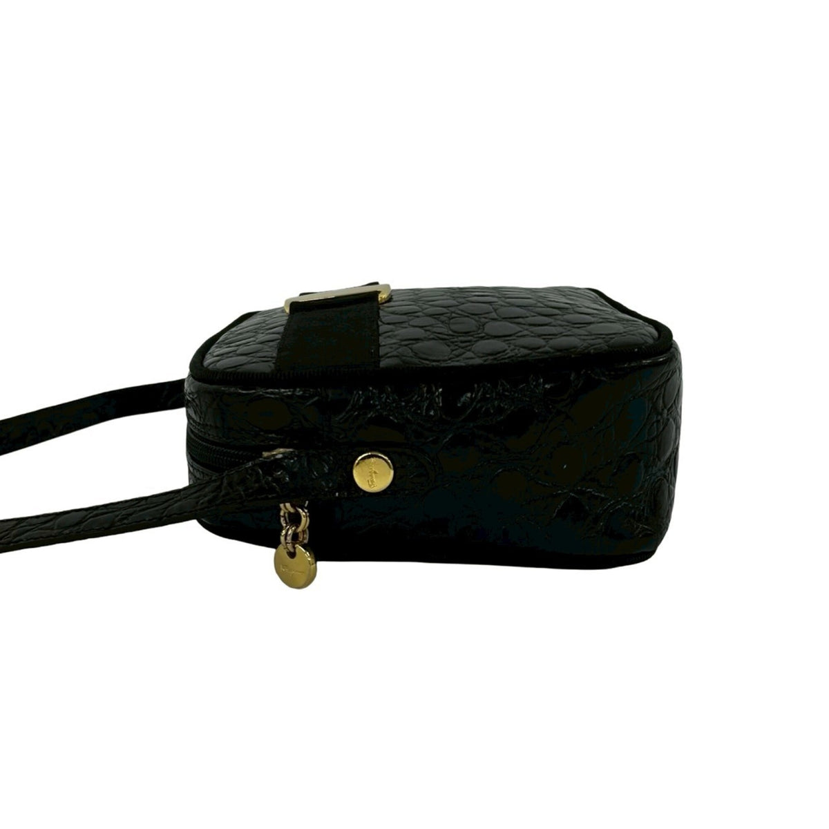 Salvatore Ferragamo Black Leather Pochette Shoulder Bag (Pre-Owned)