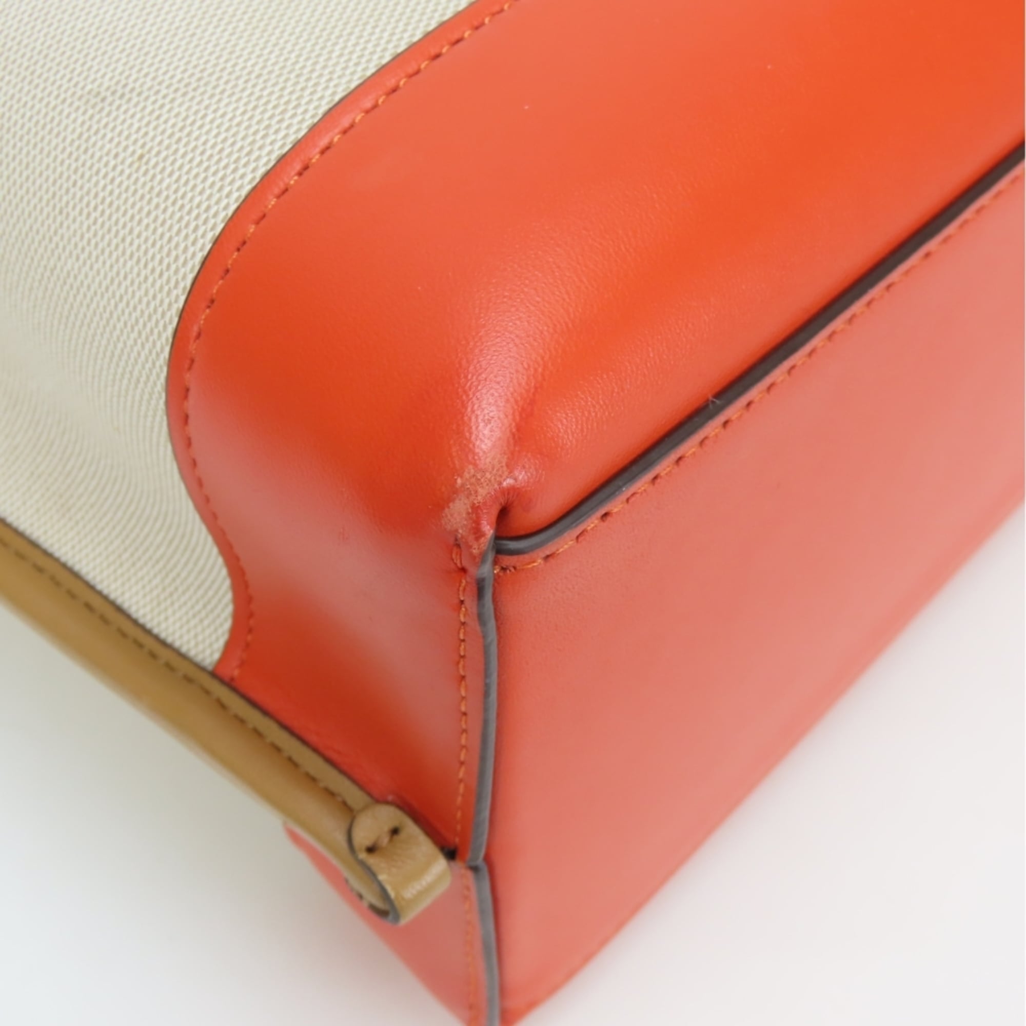 Coach Beige Multi-Color Canvas Leather Tote Bag (Pre-Owned)