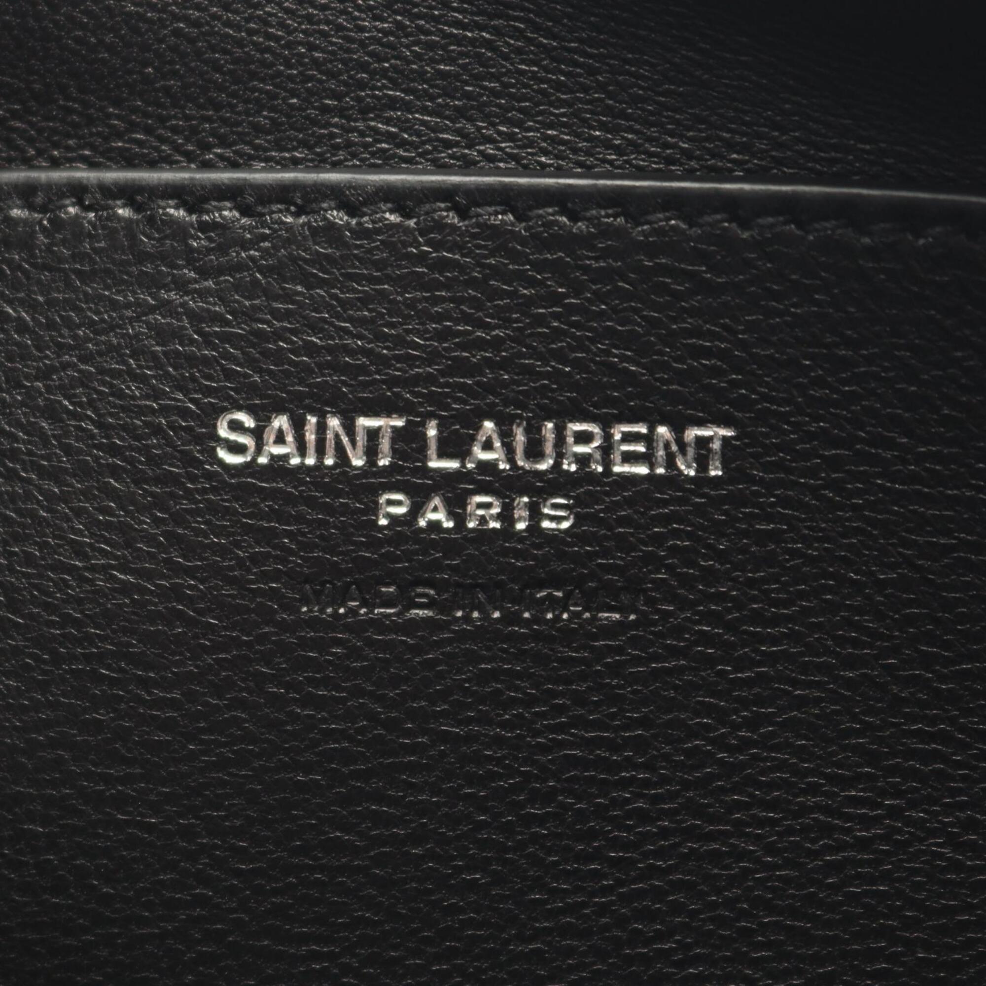 Yves Saint Laurent Black Leather Clutch Bag Pouch (Pre-Owned)