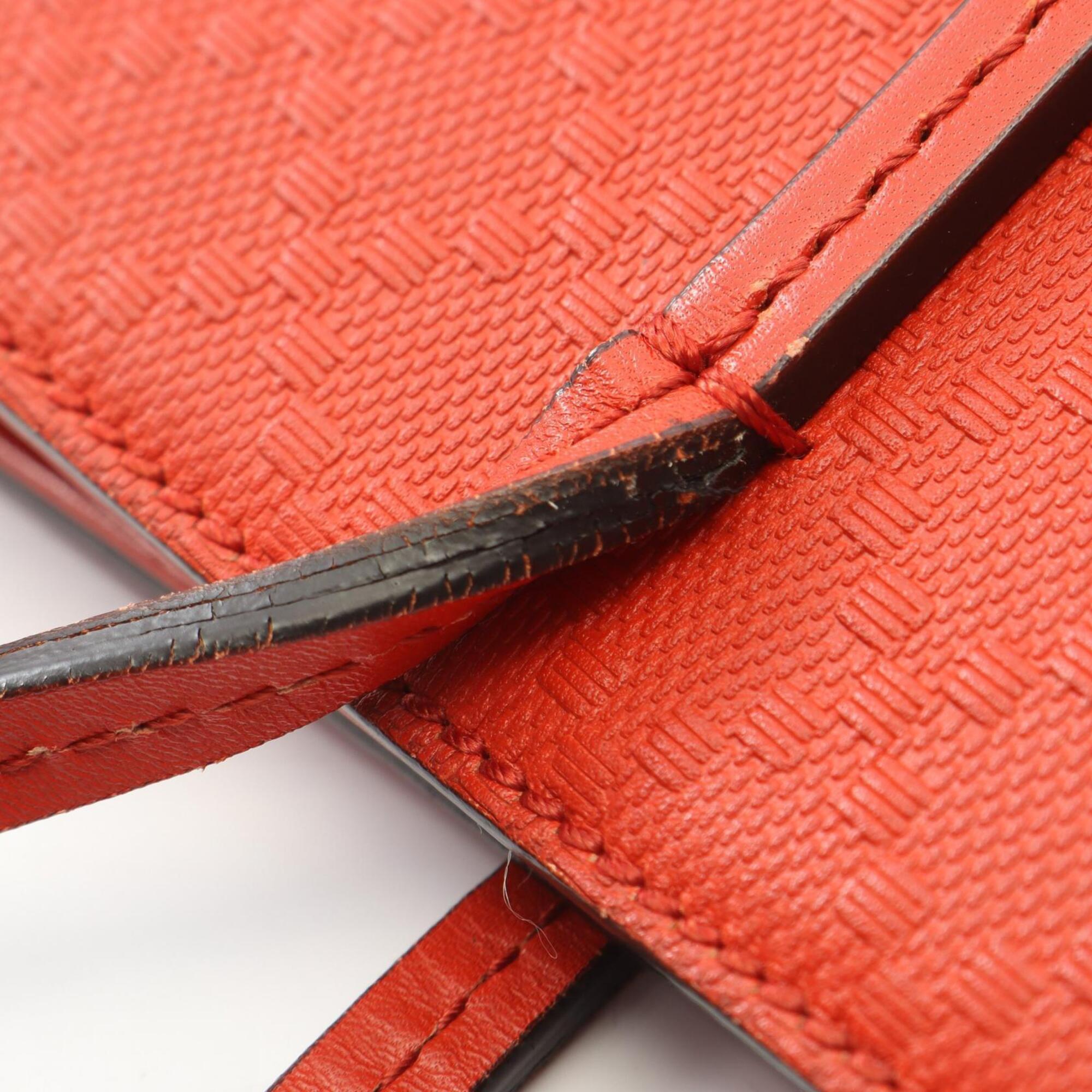 Gucci Red Color Leather Handbag Tote Bag (Pre-Owned)
