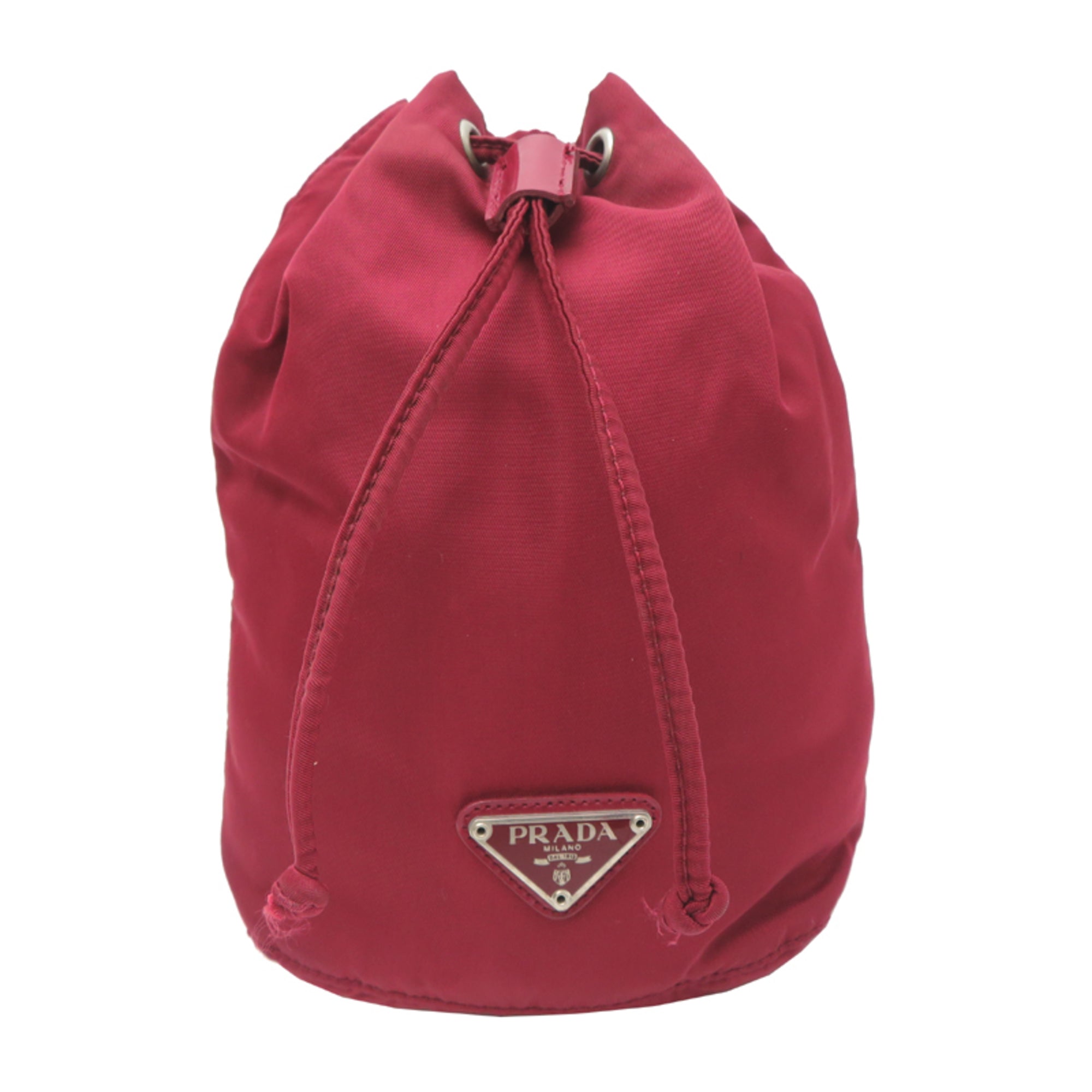 Prada Red Color Nylon Pouch (Pre-Owned)