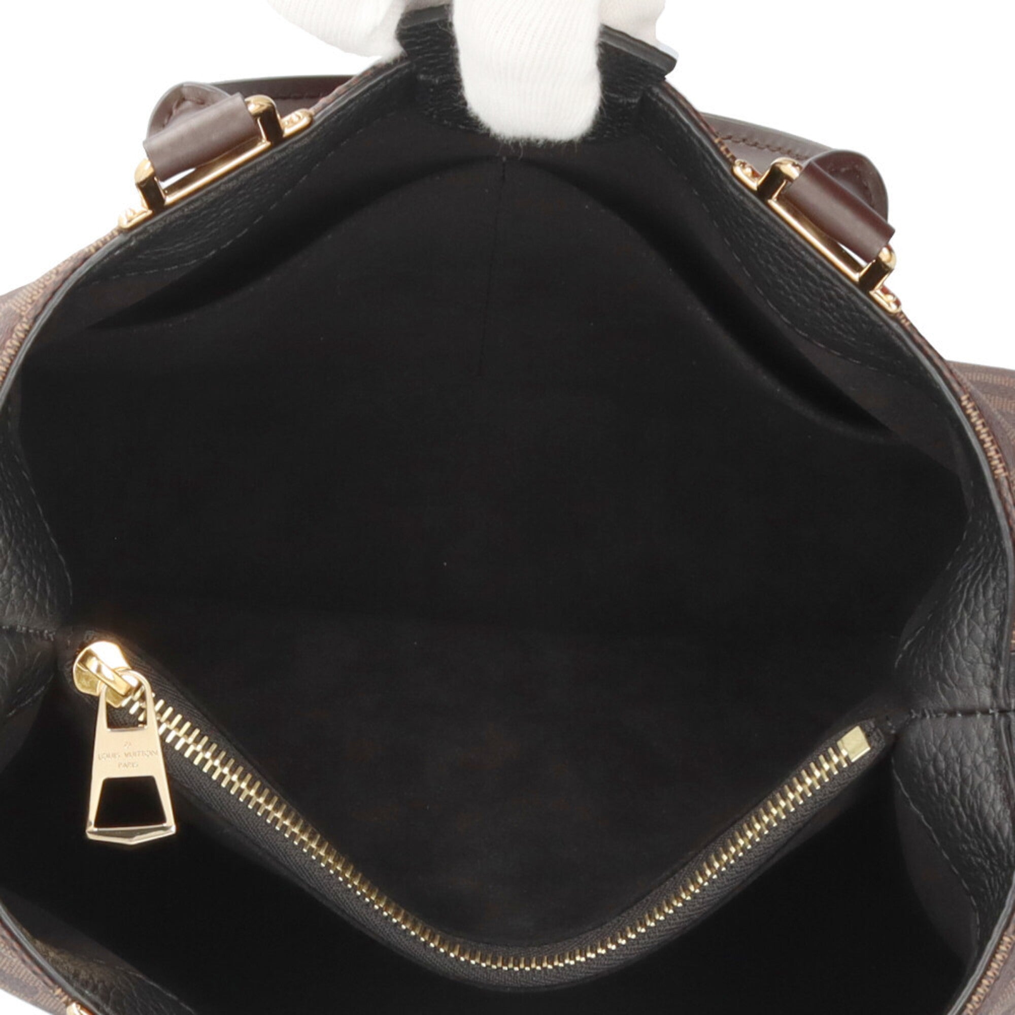 Louis Vuitton Damier Black Brown Damier Canvas Leather Shoulder Bag (Pre-Owned)