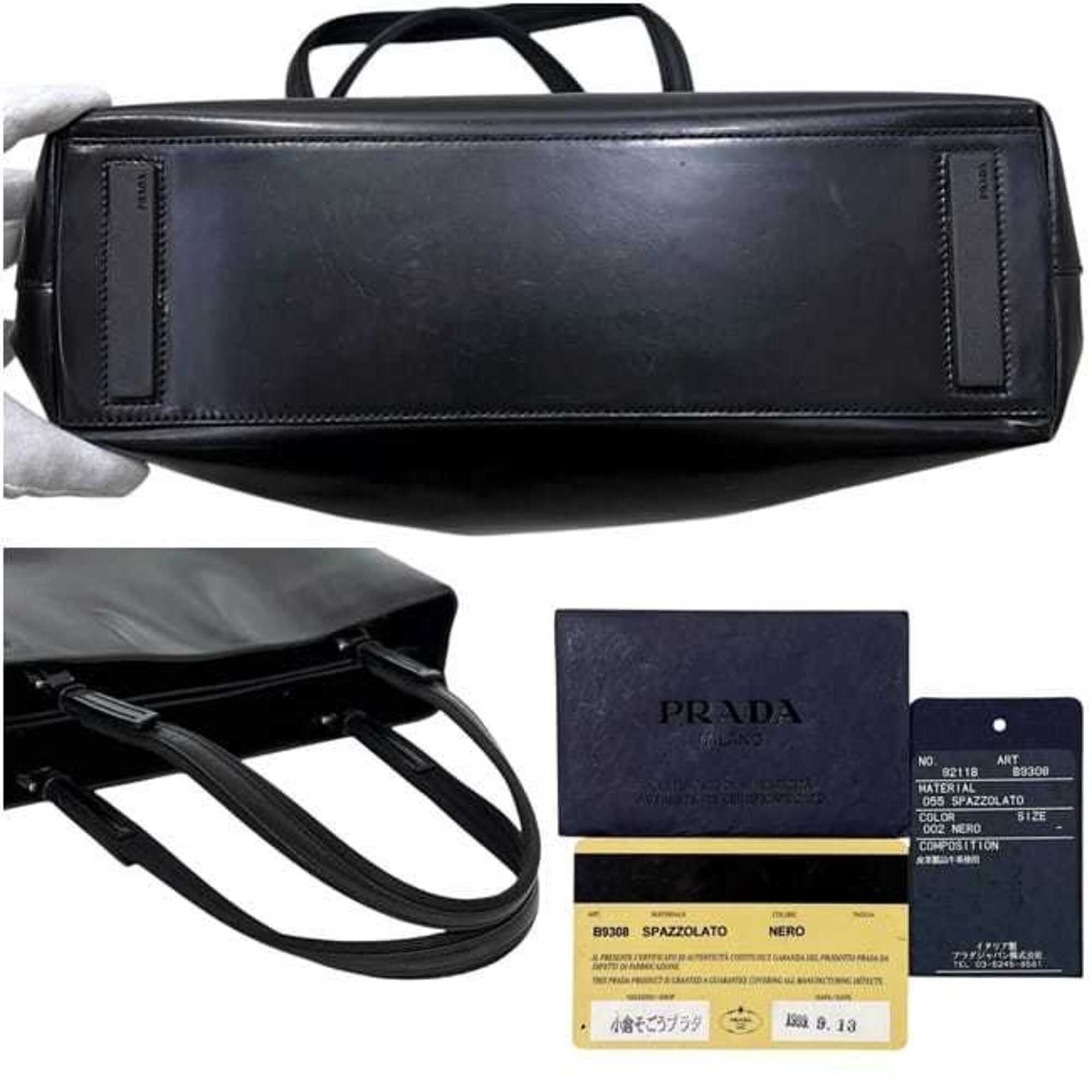 Prada Black Nero Leather Handbag Tote Bag (Pre-Owned)