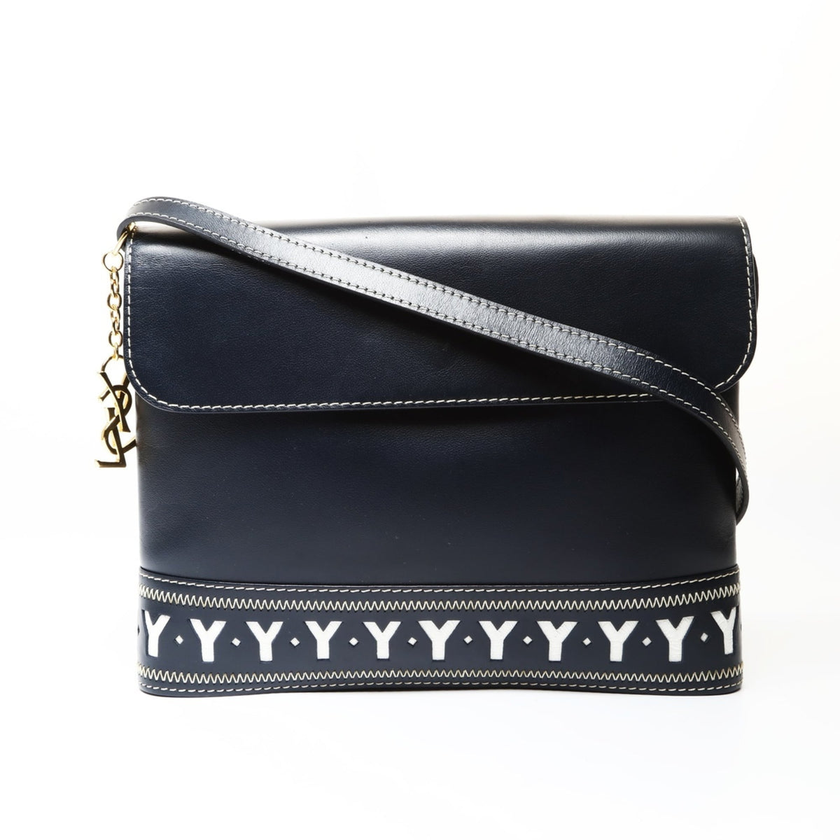 Yves Saint Laurent Navy Leather Shoulder Bag (Pre-Owned)