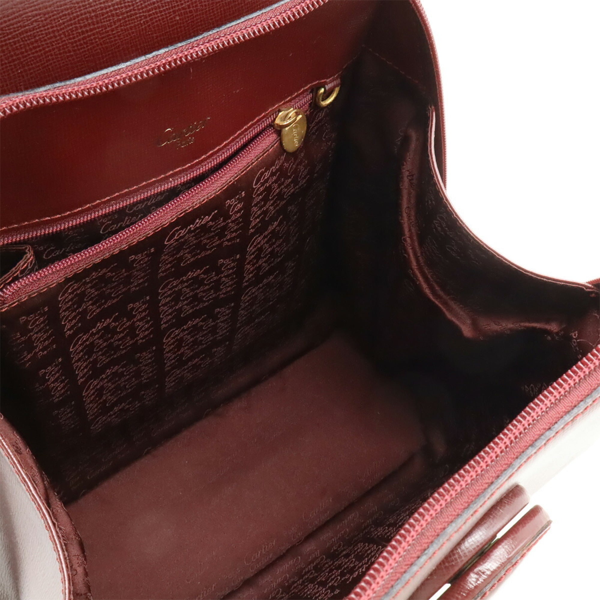 Cartier Bordeaux Leather Backpack (Pre-Owned)