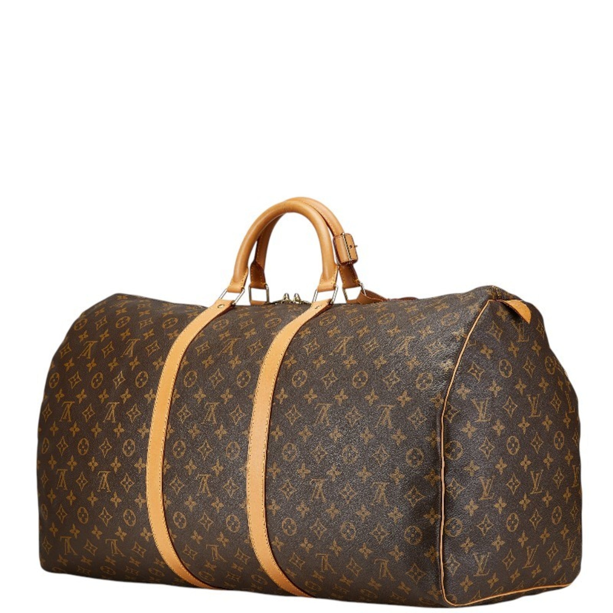 Louis Vuitton Brown Pvc Leather Boston Bag (Pre-Owned)