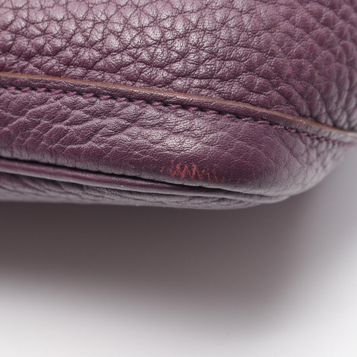 Hermes Cassis Purple Fjord Leather Handbag Tote Bag (Pre-Owned)