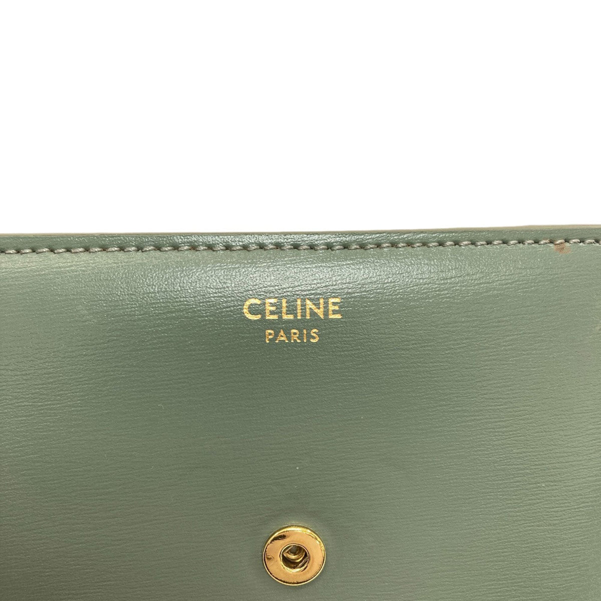 Celine Green Leather Wallet (Bi-Fold) (Pre-Owned)