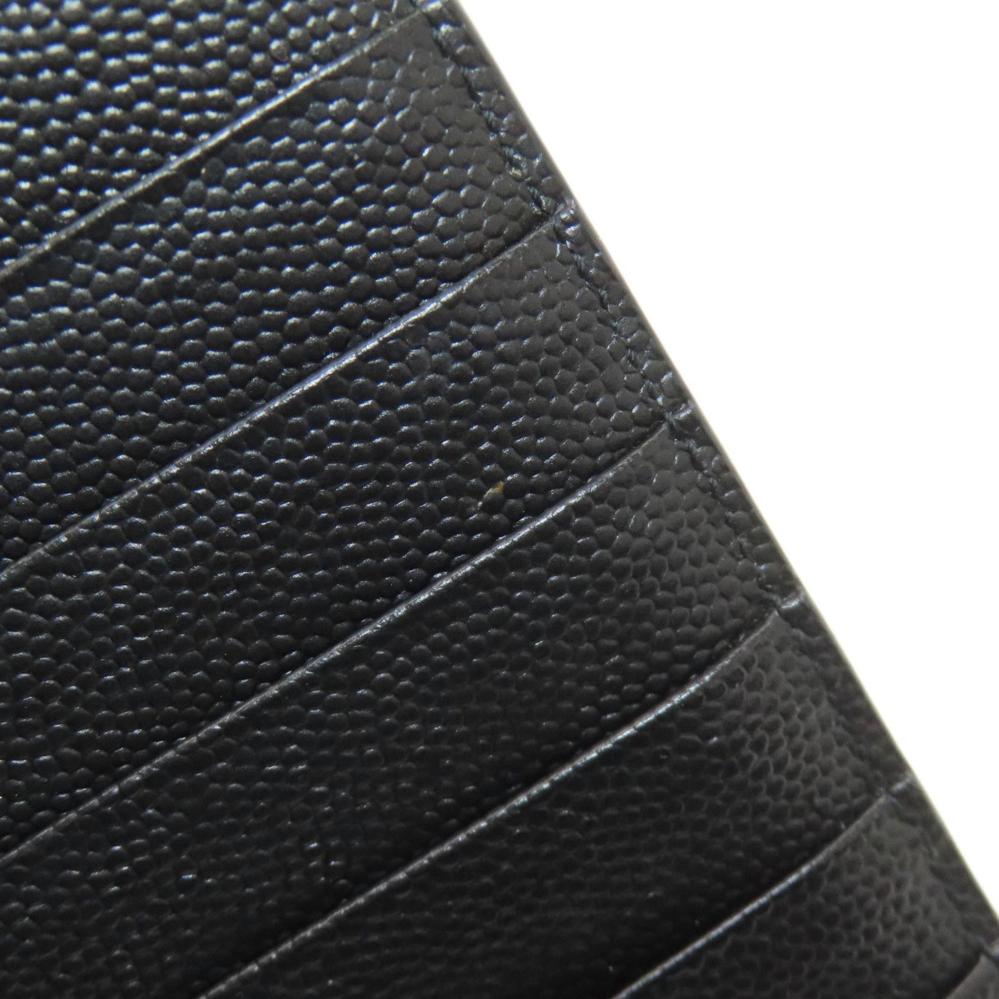 Yves Saint Laurent Black Leather Long Wallet (Bi-Fold) (Pre-Owned)