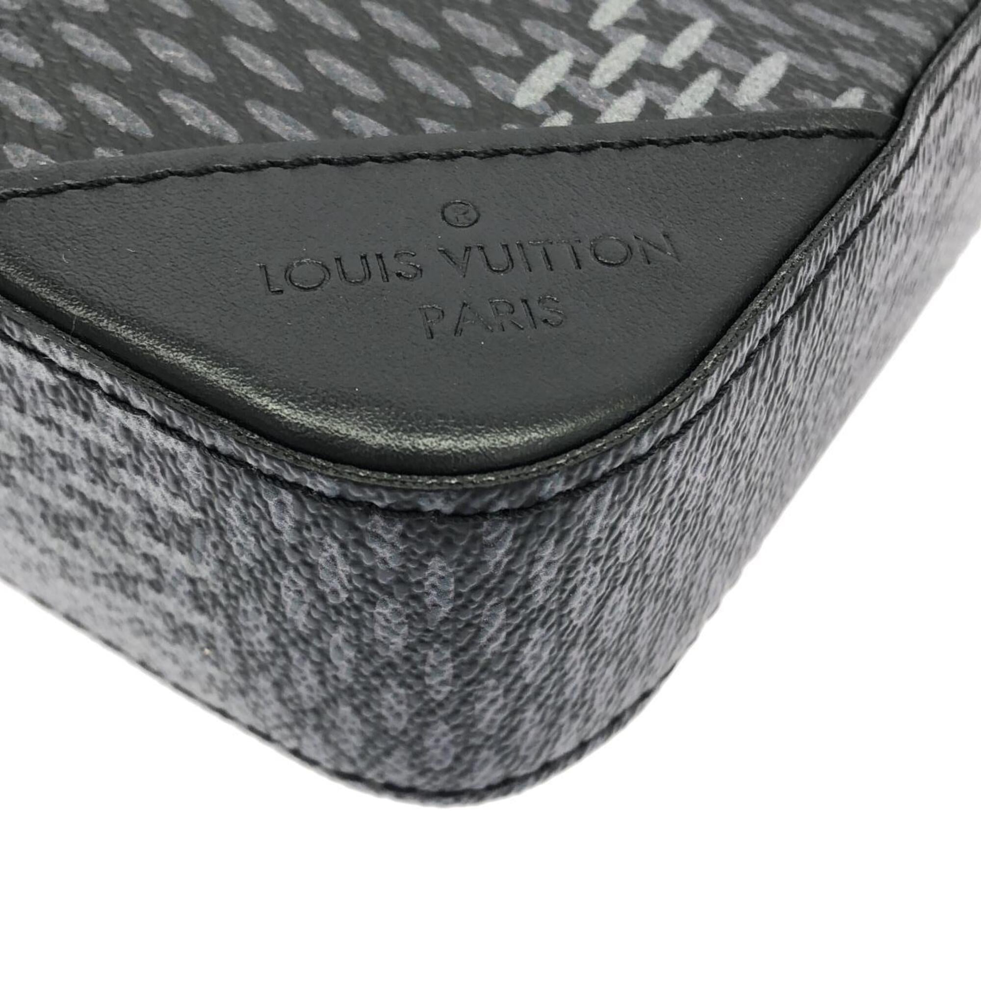 Louis Vuitton Graphite Coated Canvas Pouch Shoulder Bag (Pre-Owned)
