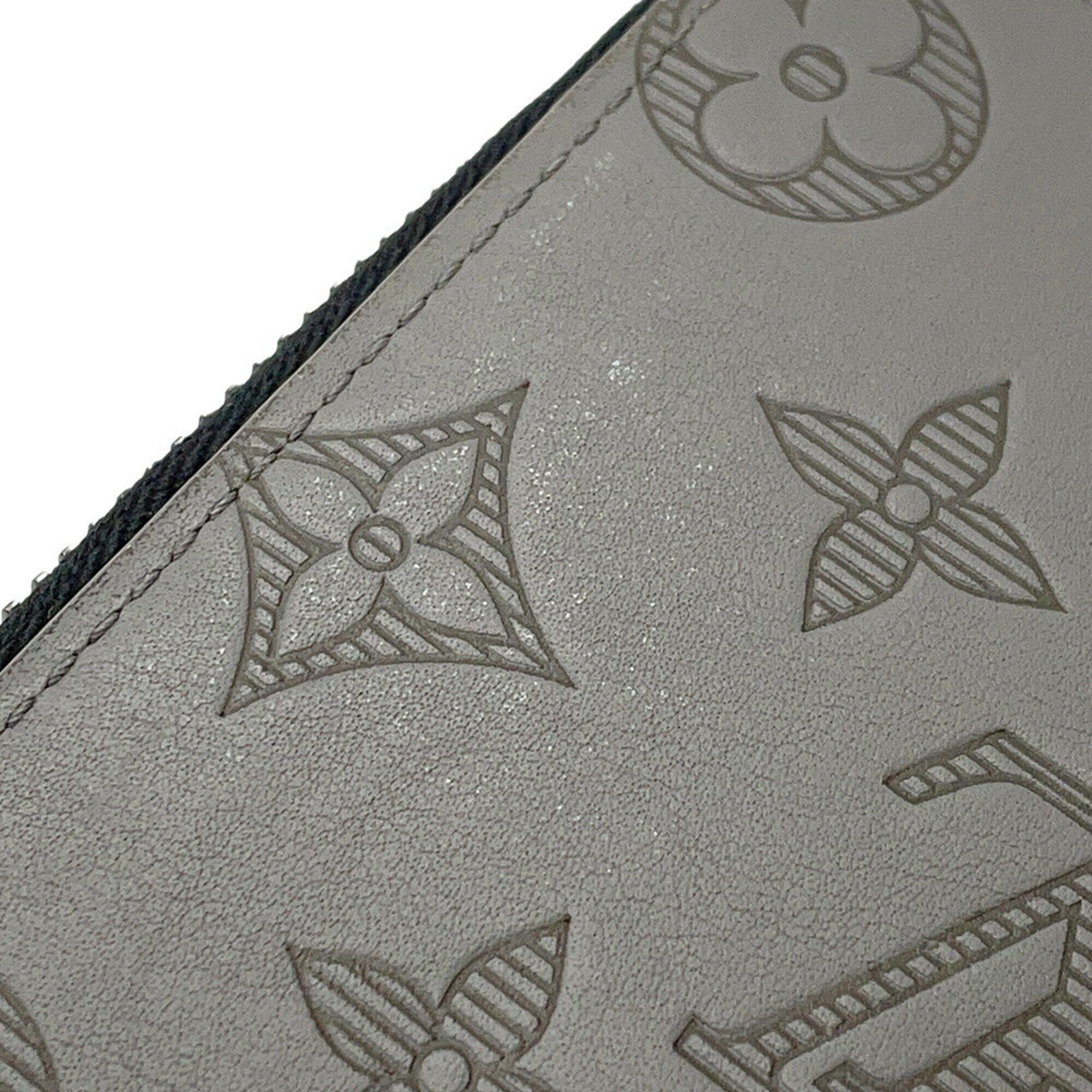 Louis Vuitton Monogram Shadow Black Gray Noir Monogram Shadow Long Wallet (Bi-Fold) (Pre-Owned)