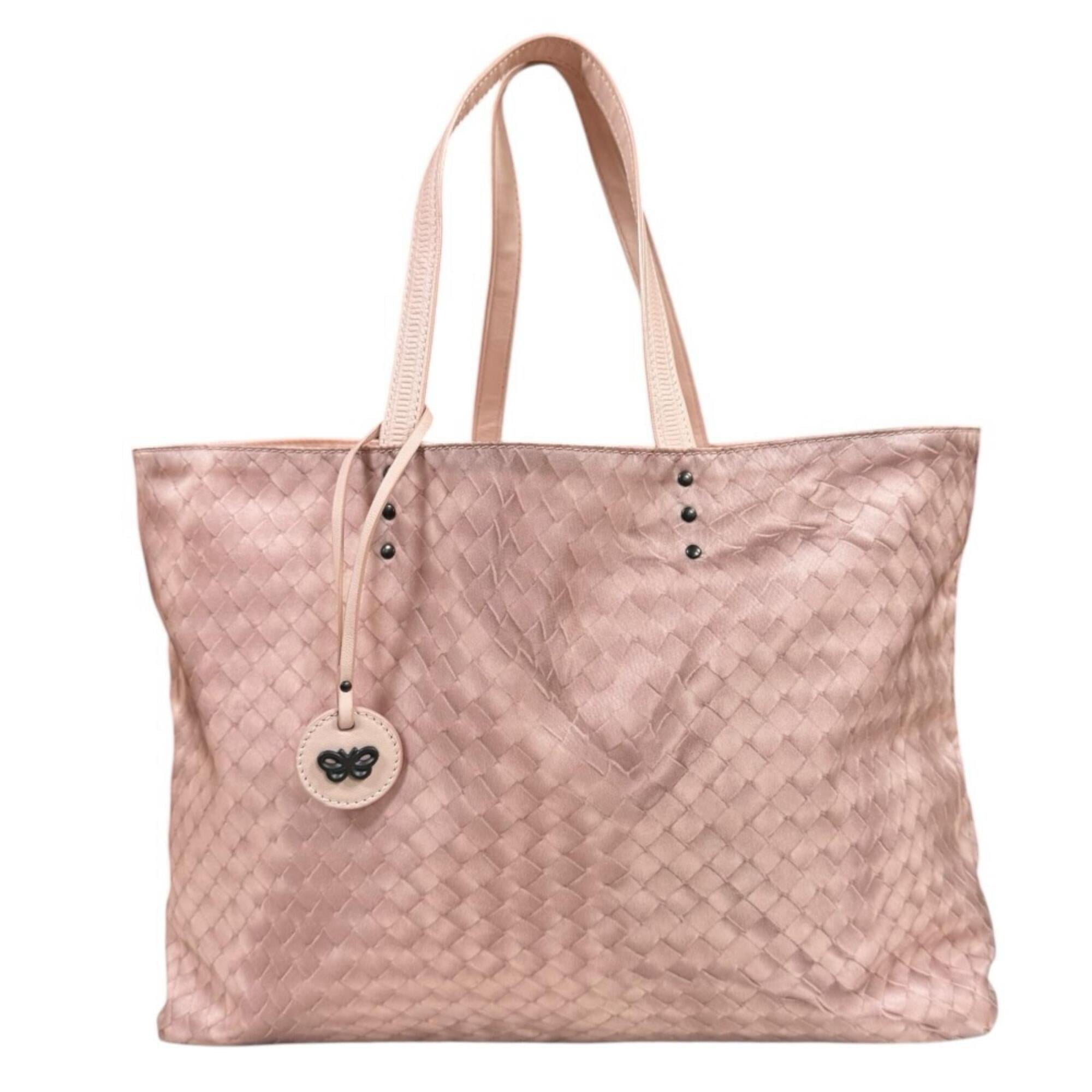 Bottega Veneta Intrecciolusion Pink Nylon Tote Bag (Pre-Owned)