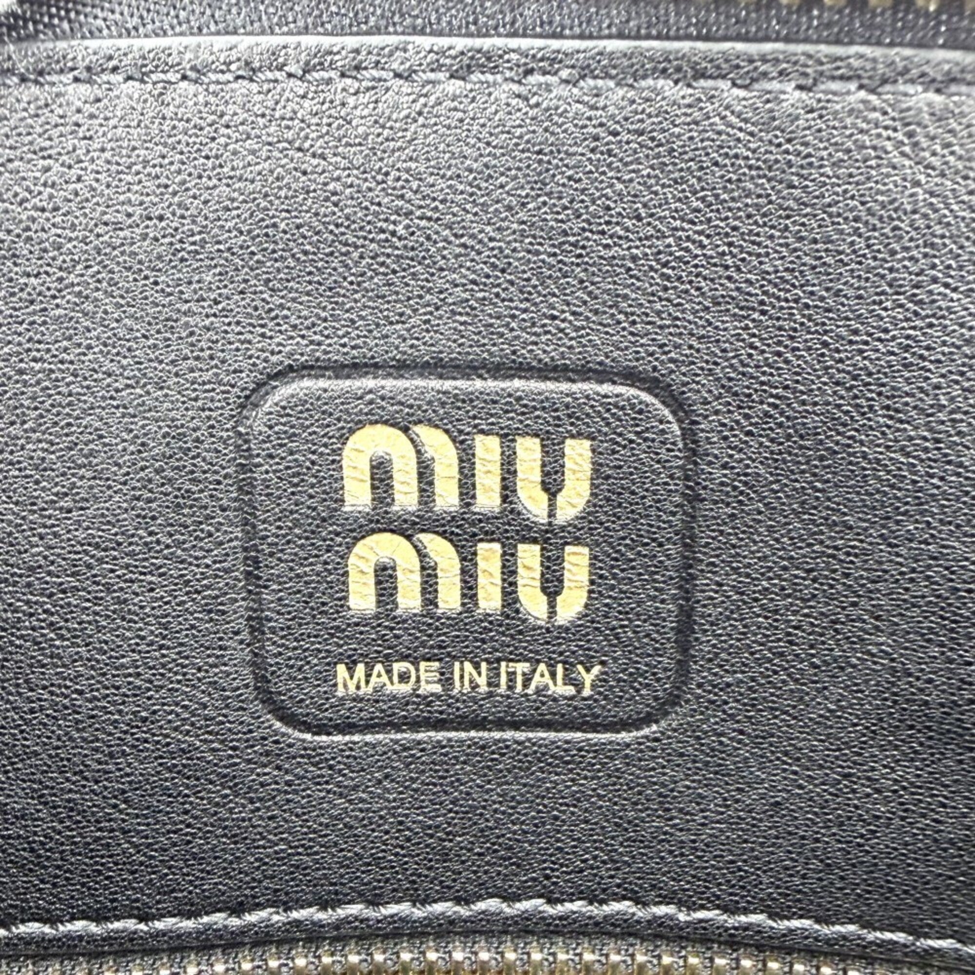 Miu Miu Black Leather Handbag Shoulder Bag (Pre-Owned)