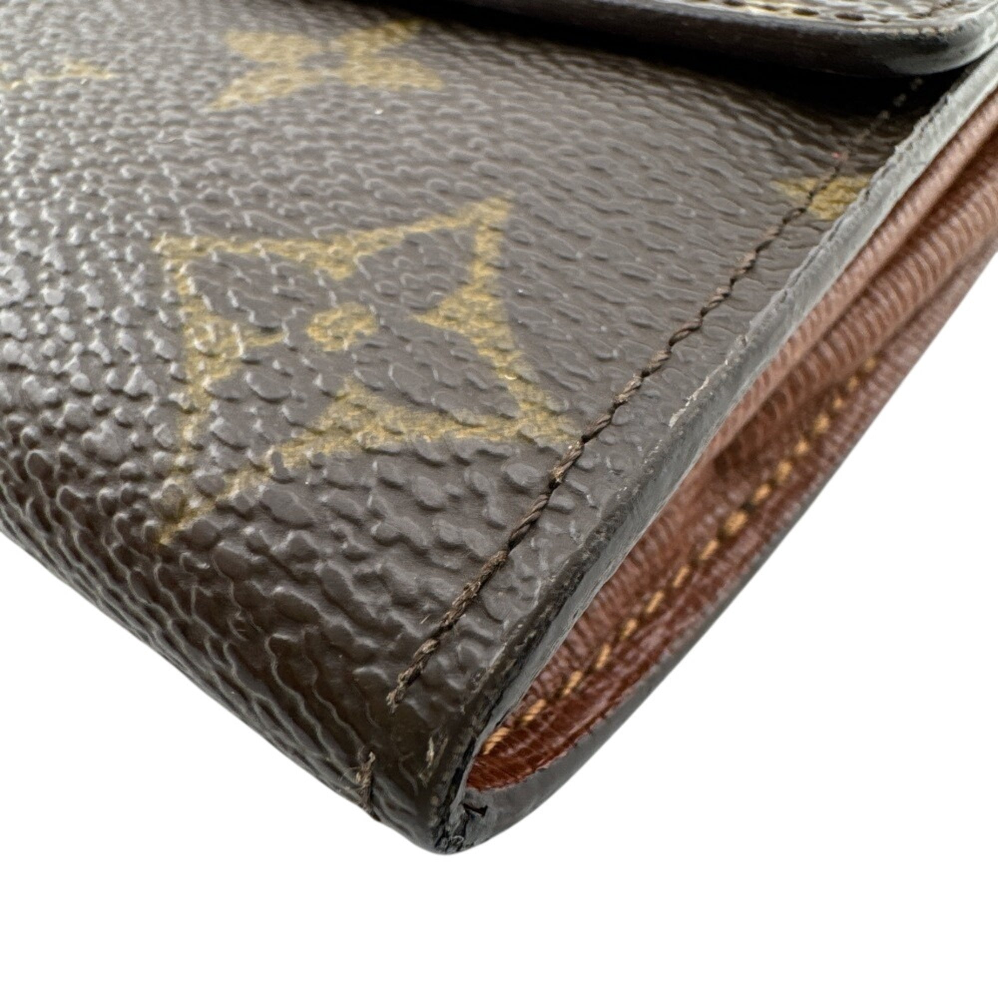 Louis Vuitton Monogram Brown Leather Long Wallet (Bi-Fold) (Pre-Owned)