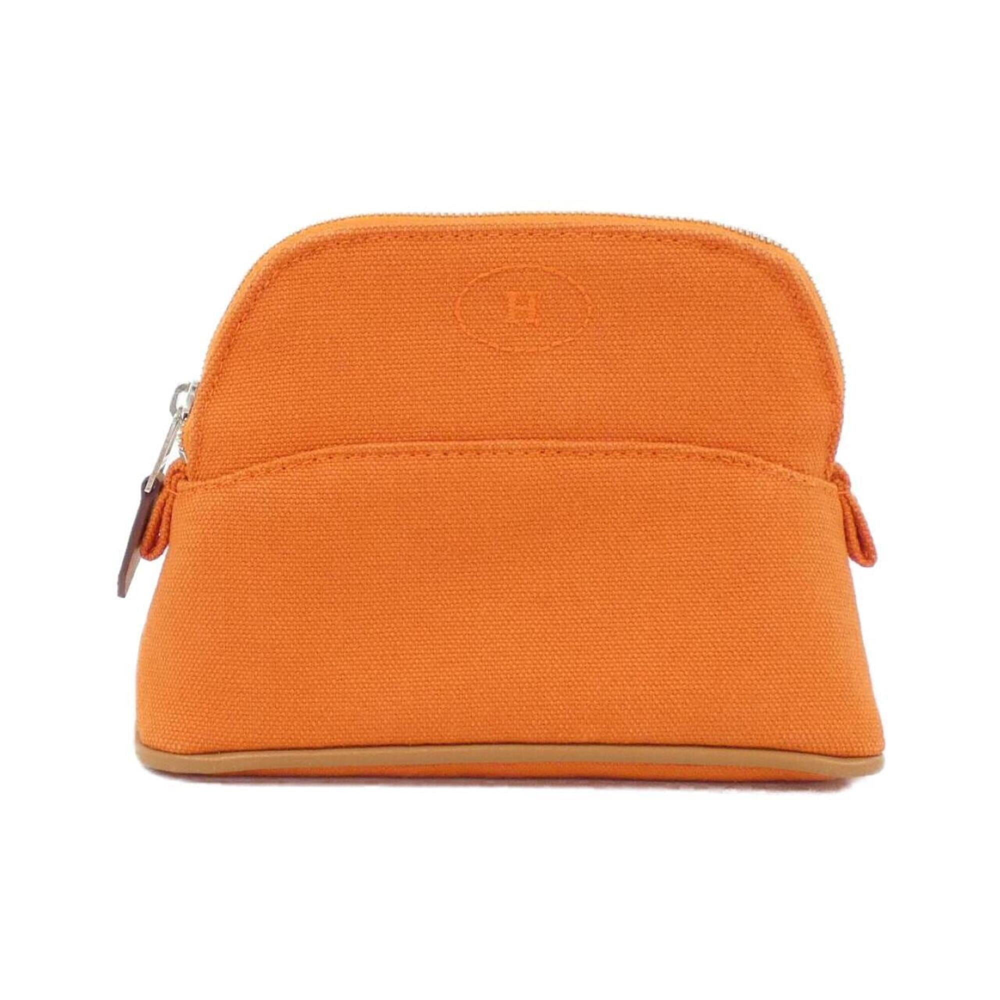 Hermes Feu Orange Canvas Handbag Pouch (Pre-Owned)