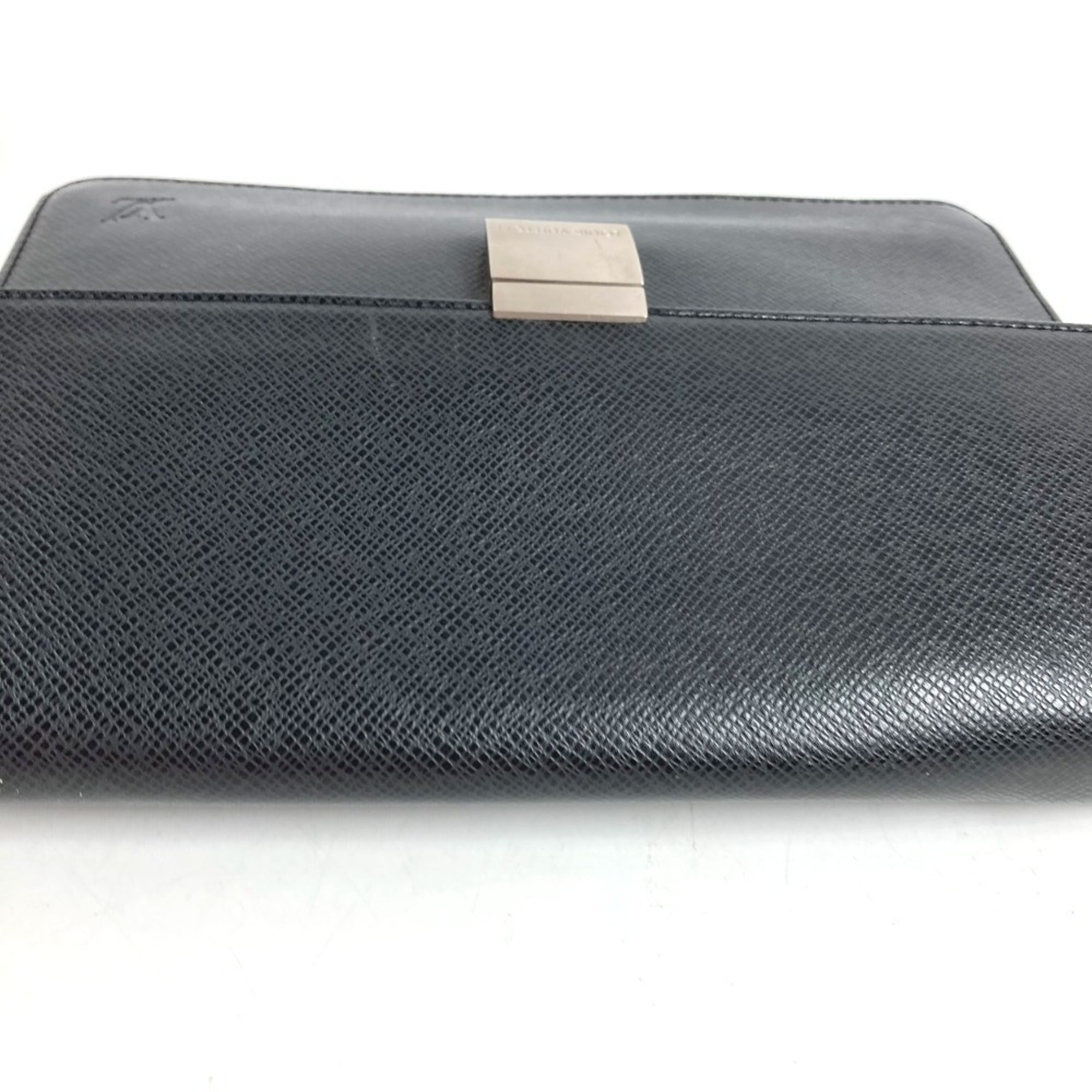 Louis Vuitton Ardoise Black Taiga Leather Clutch Bag Handbag Pouch (Pre-Owned)