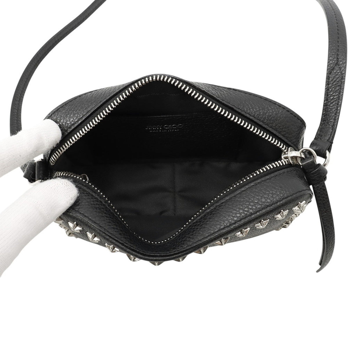 Jimmy Choo Black Leather Shoulder Bag (Pre-Owned)