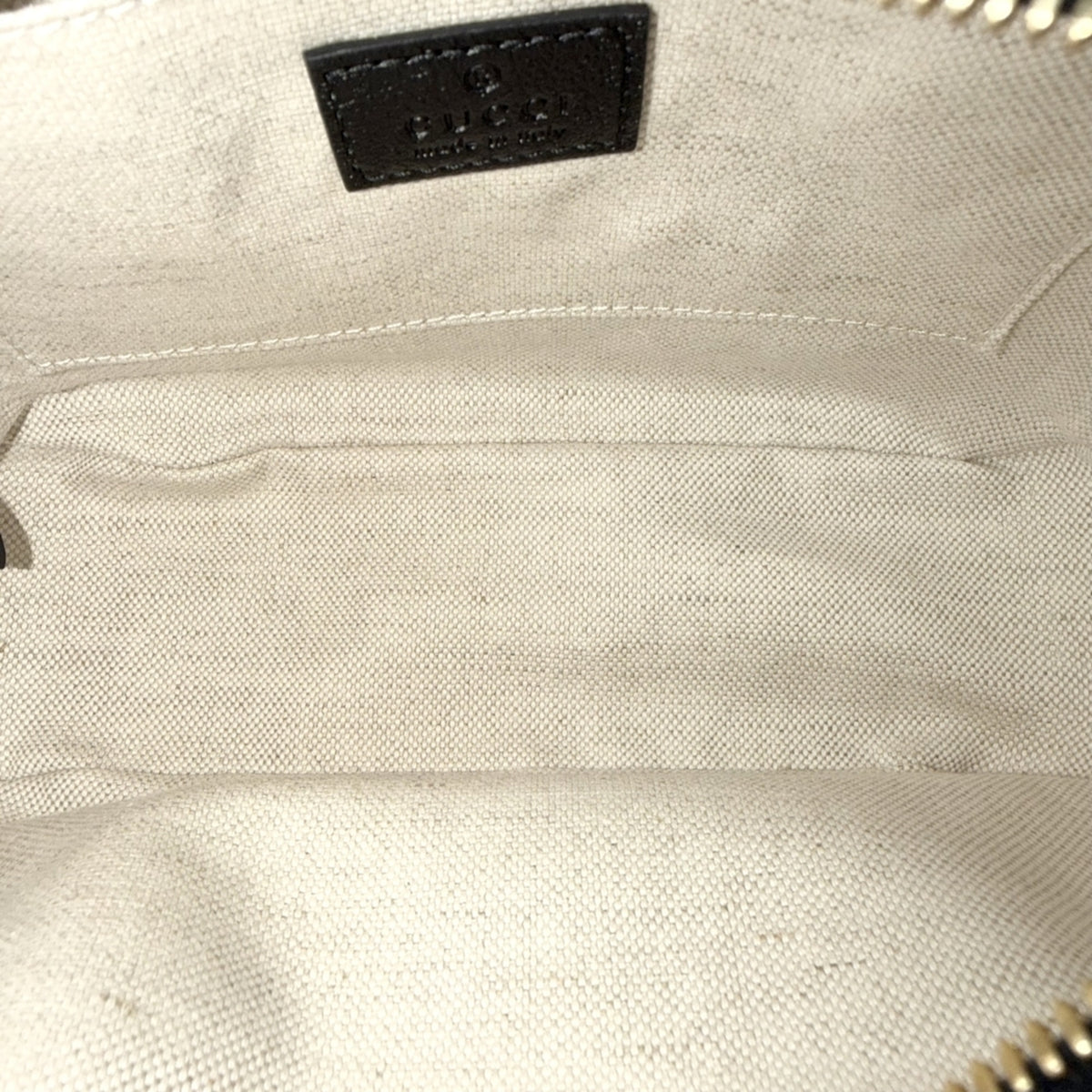 Gucci Black White Leather Shoulder Bag (Pre-Owned)
