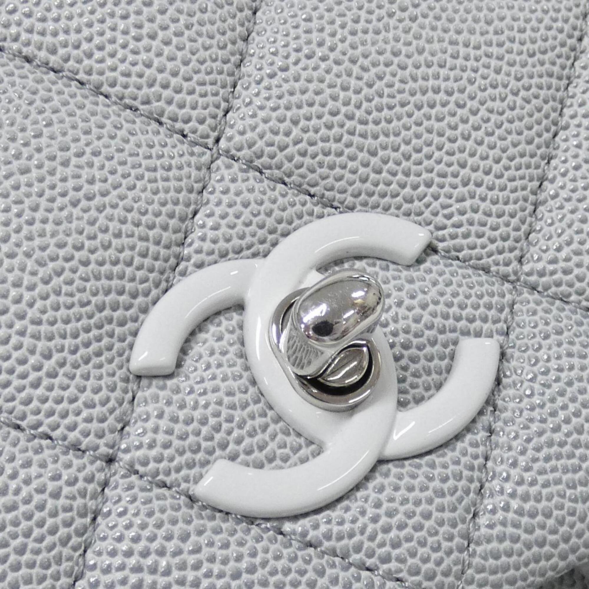 Chanel Gray Grained Calfskin Backpack (Pre-Owned)