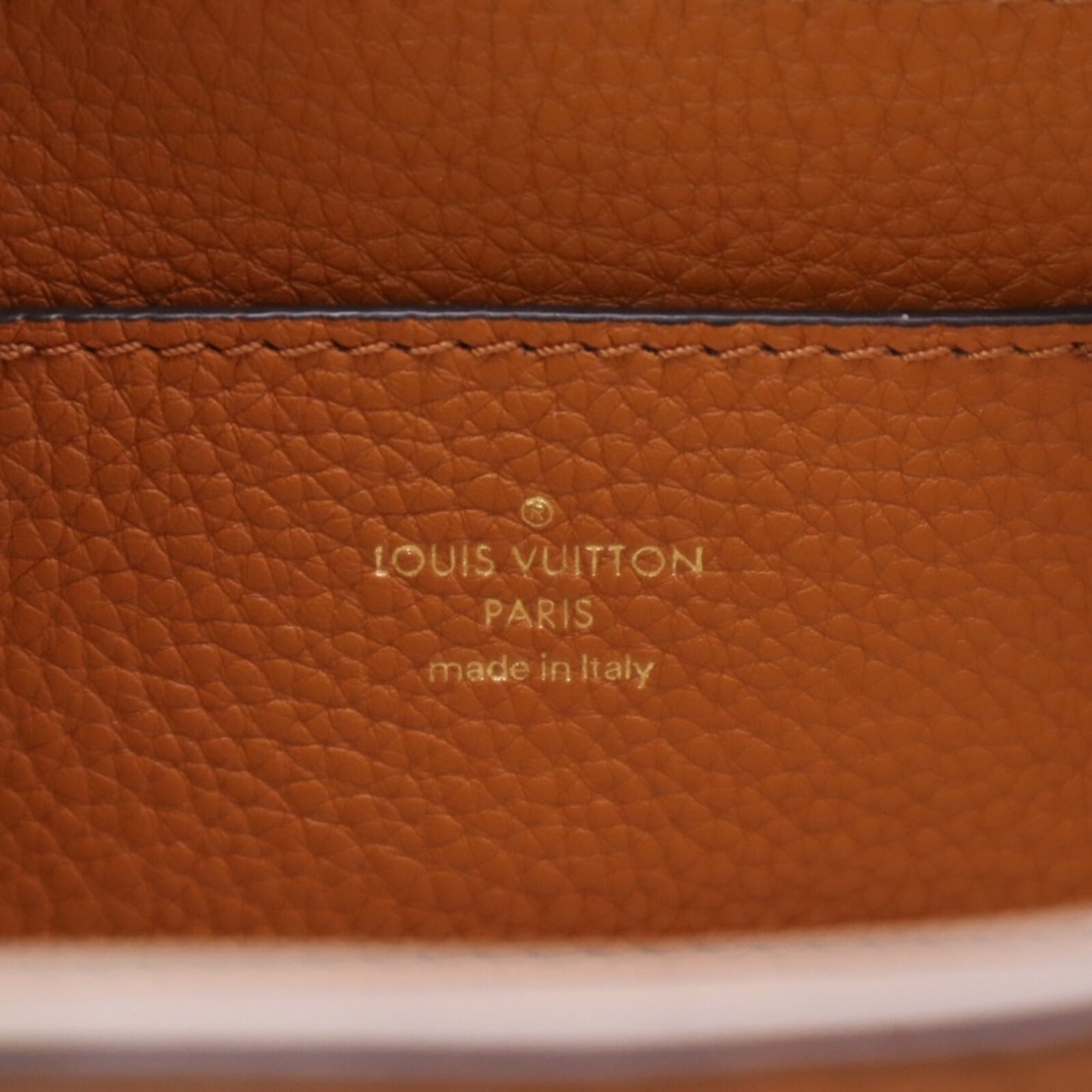 Louis Vuitton Brown Caramel Cream Leather Shoulder Bag (Pre-Owned)