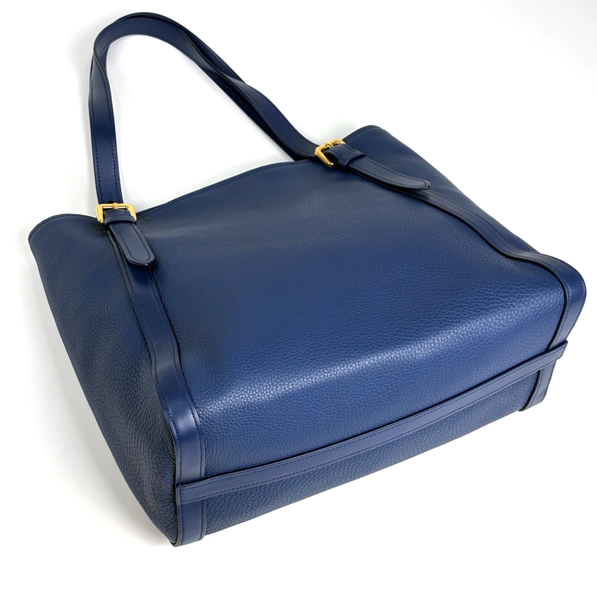 Prada Blue Leather Tote Bag (Pre-Owned)