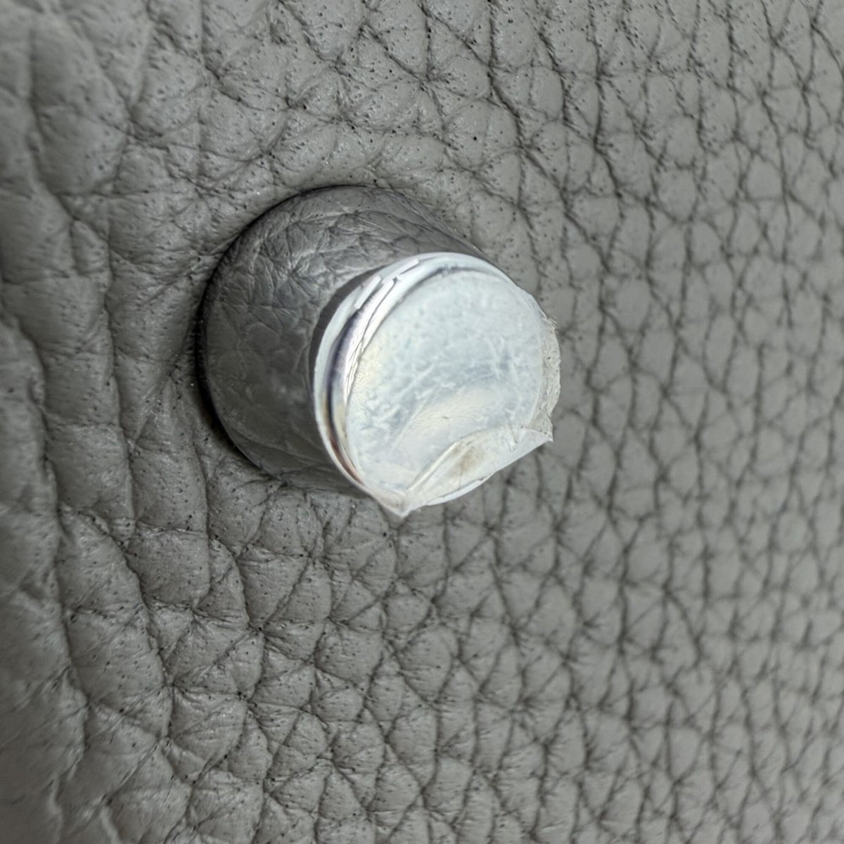 Hermes Gray Taurillon Clemence Leather Handbag (Pre-Owned)