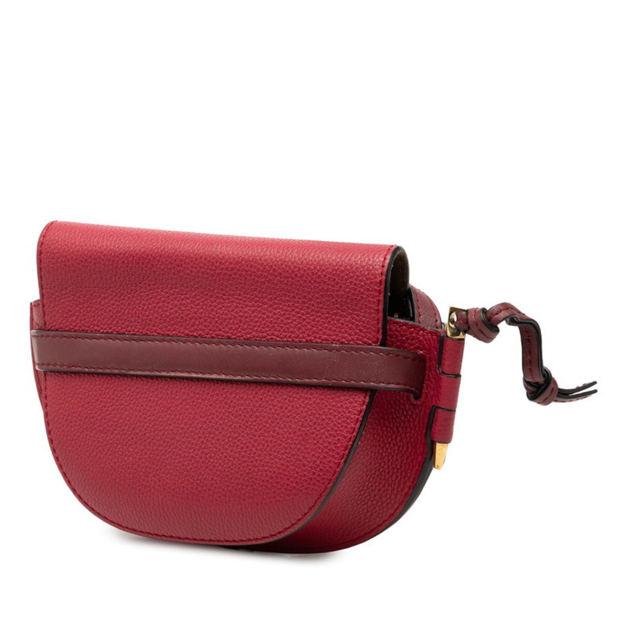 Loewe Bordeaux Red Color Leather Shoulder Bag (Pre-Owned)