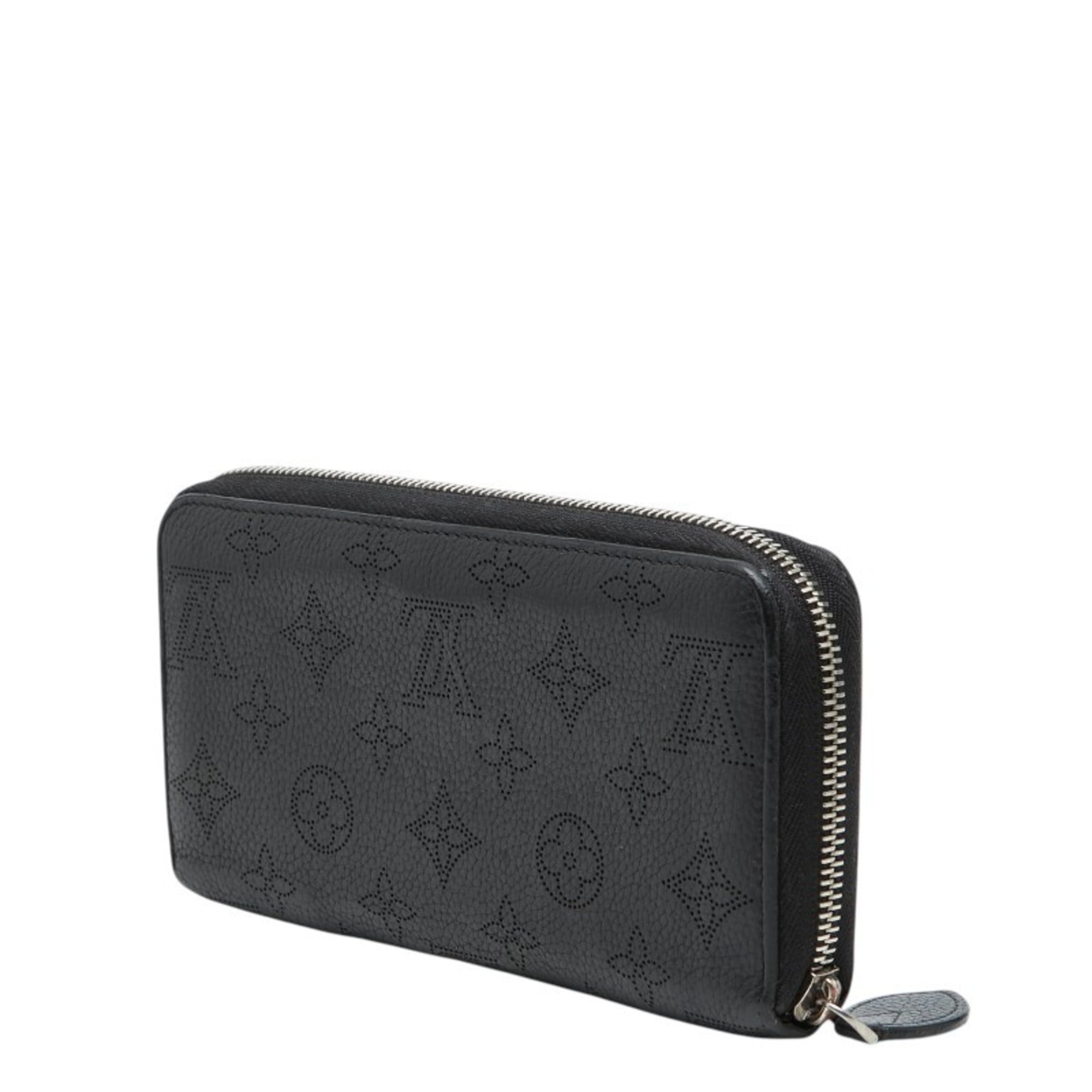 Louis Vuitton Black Noir Leather Long Wallet (Bi-Fold) (Pre-Owned)