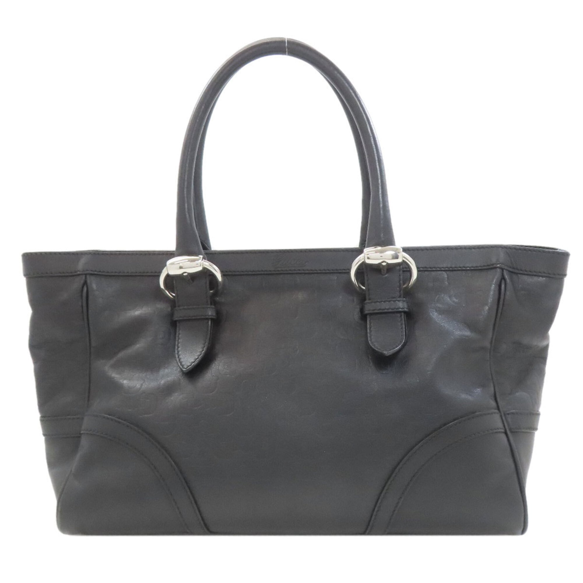 Gucci Horsebit Black Leather Tote Bag (Pre-Owned)