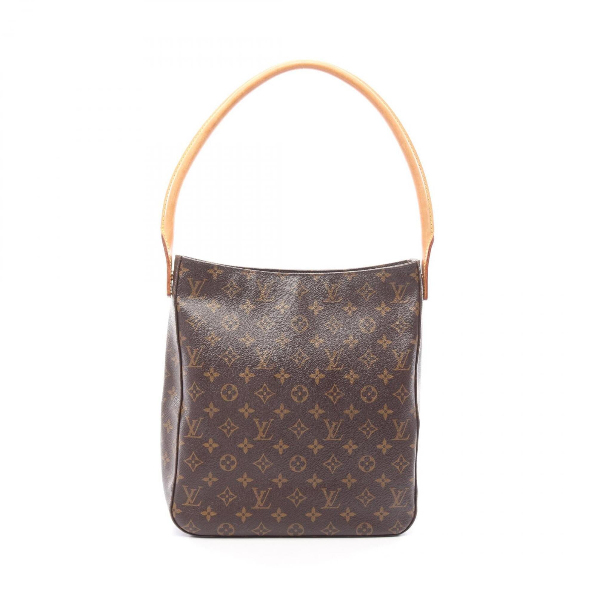 Louis Vuitton Brown Coated Canvas Leather Handbag Shoulder Bag (Pre-Owned)