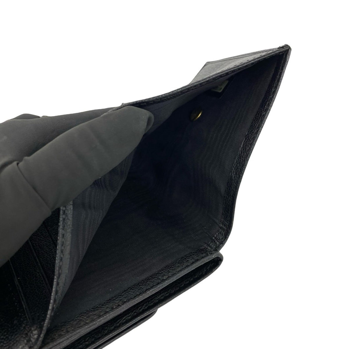 Chanel Black Leather Wallet (Tri-Fold) (Pre-Owned)