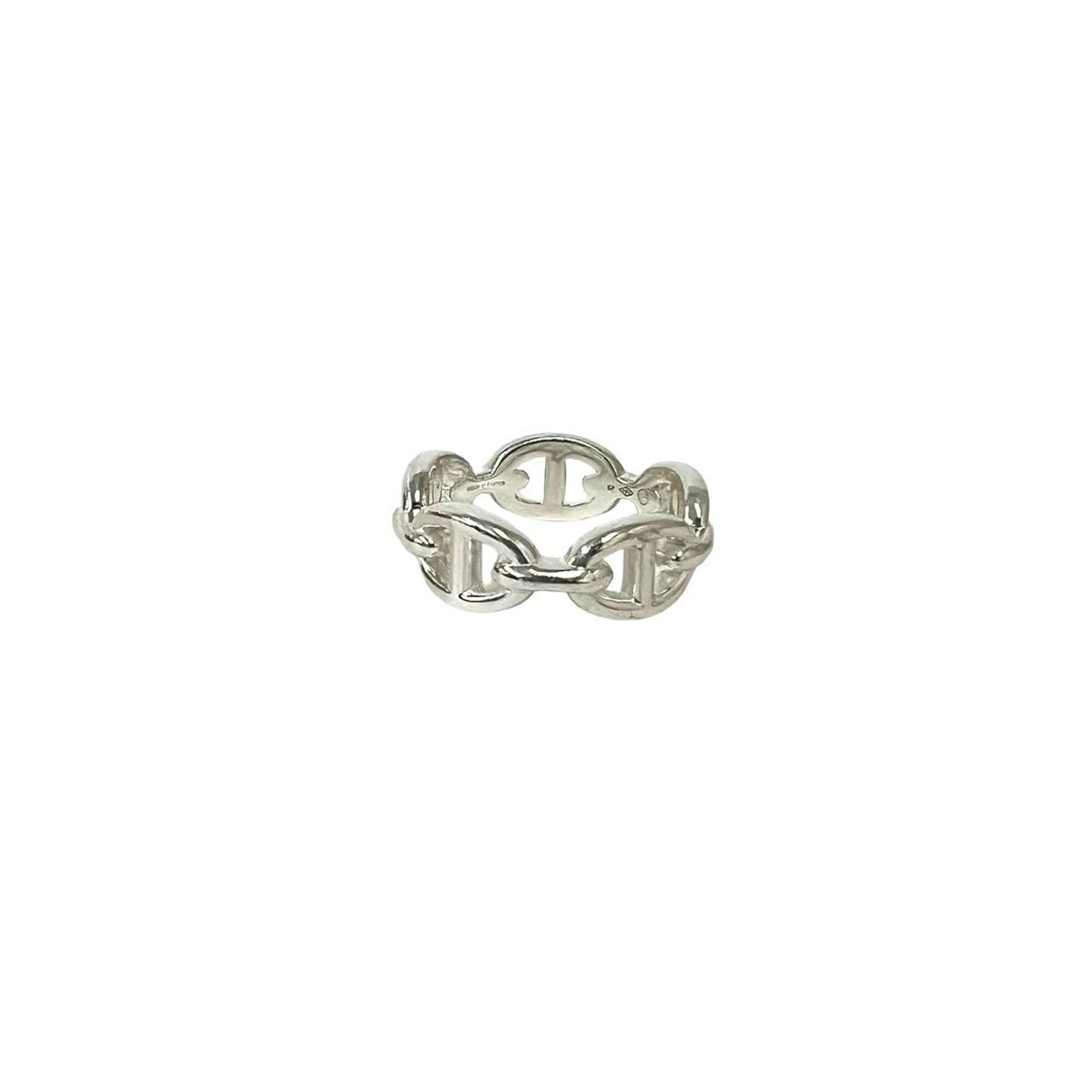 Hermes Silver Silver 925 Band Ring (Pre-Owned)