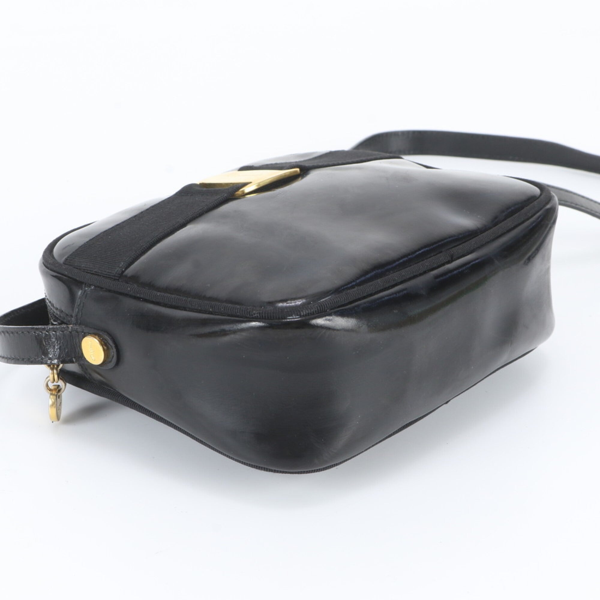 Salvatore Ferragamo Black Leather Crossbody Bag Shoulder Bag (Pre-Owned)