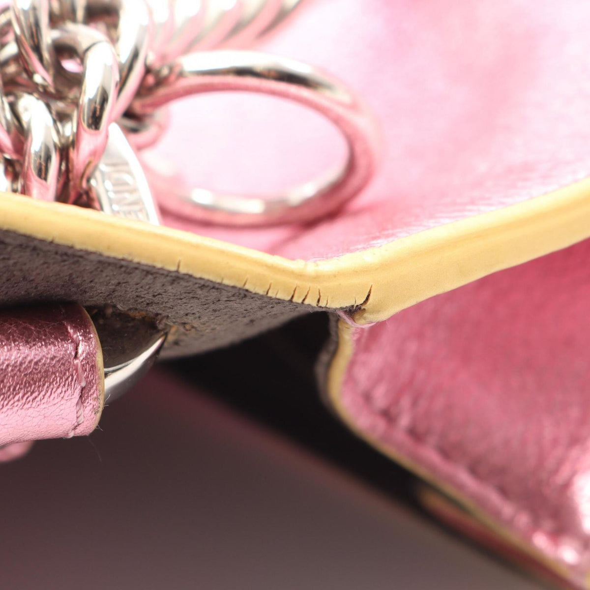 Fendi Pink Leather Handbag Shoulder Bag (Pre-Owned)