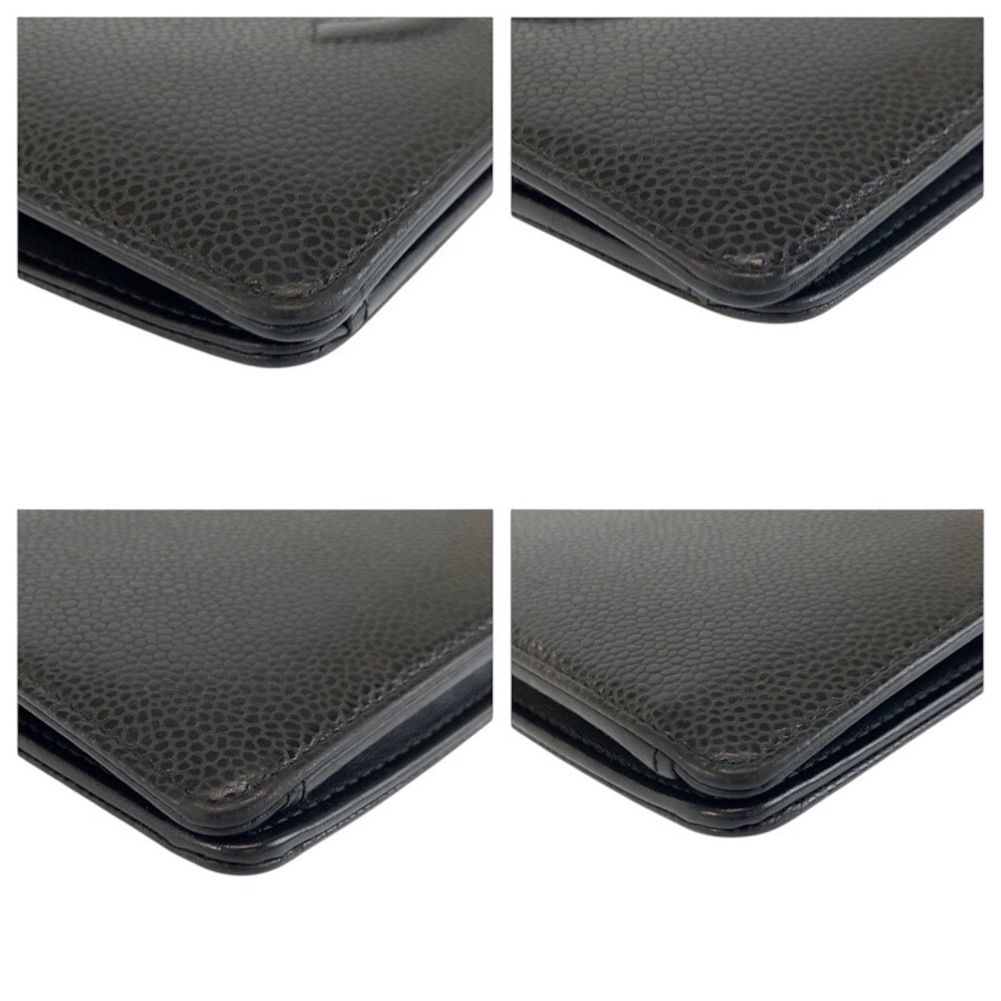 Chanel Black Leather Long Wallet (Bi-Fold) (Pre-Owned)