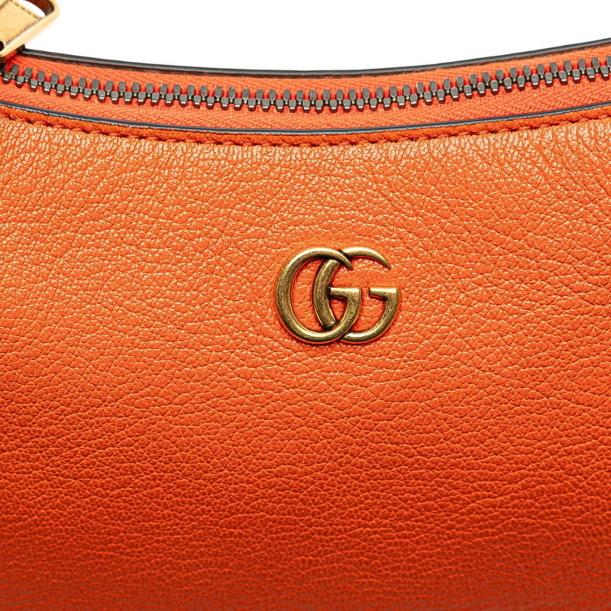 Gucci Gg Marmont Orange Leather Handbag Shoulder Bag (Pre-Owned)