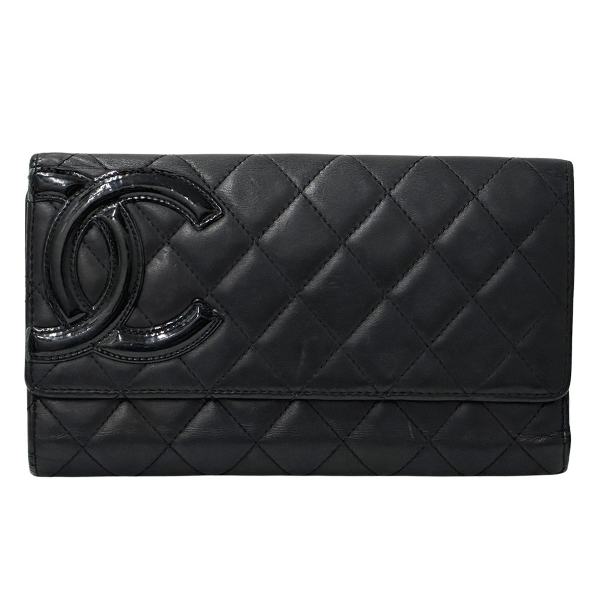 Chanel Black Pink Leather Long Wallet (Bi-Fold) (Pre-Owned)