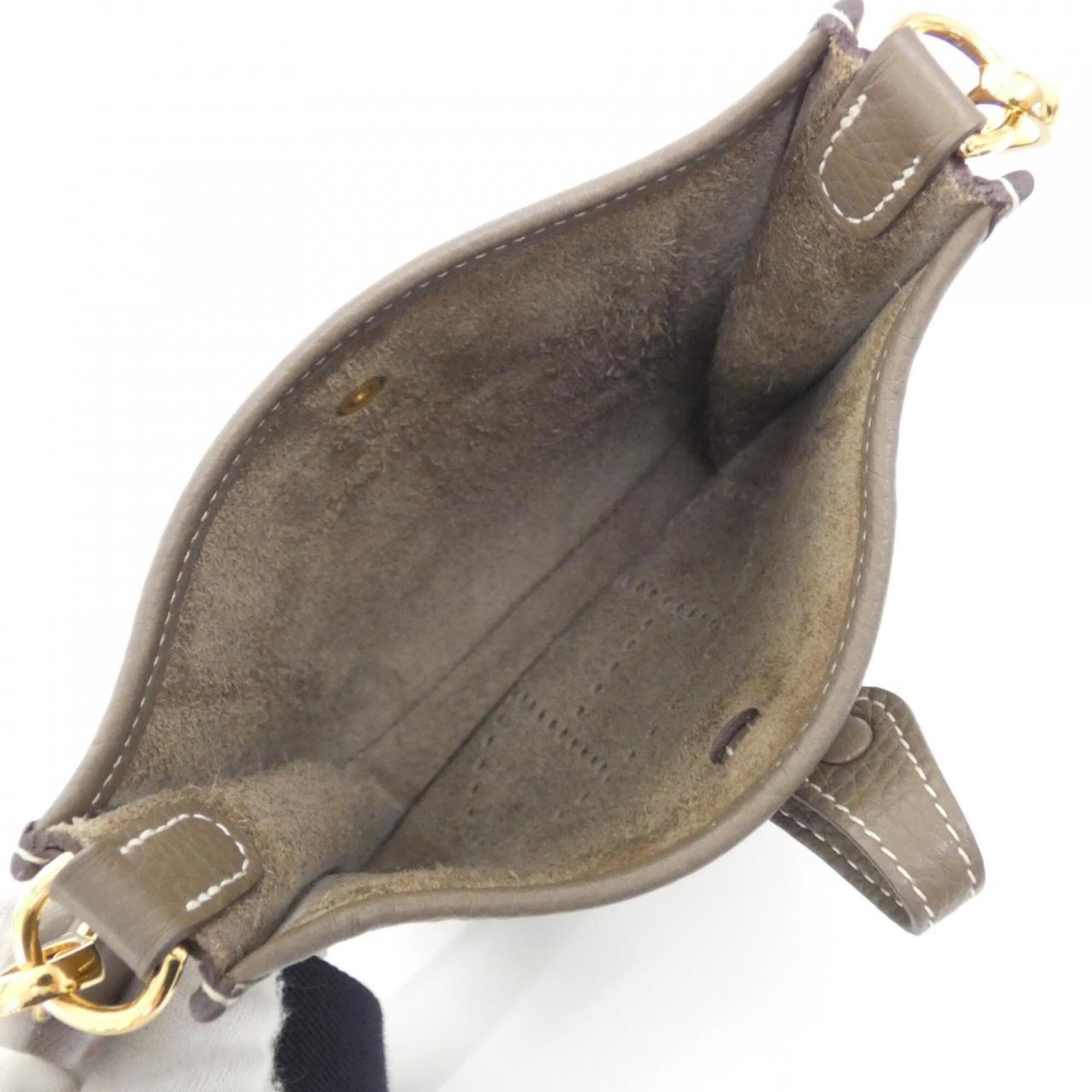 Hermes Blue Indigo Etoupe Gray Taurillon Clemence Leather Shoulder Bag (Pre-Owned)