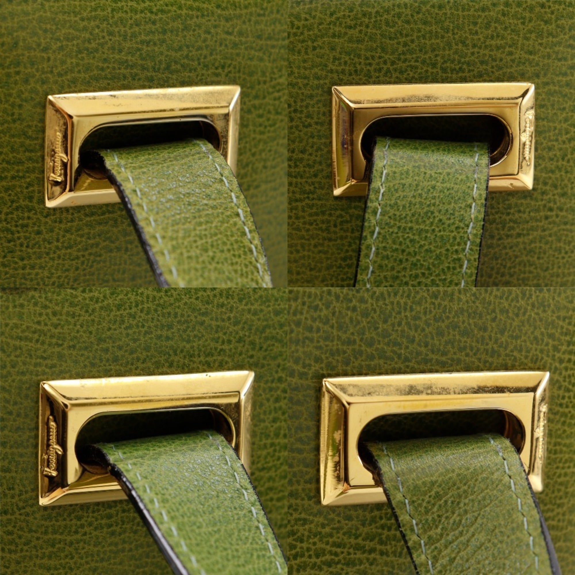 Salvatore Ferragamo Green Leather Shoulder Bag (Pre-Owned)