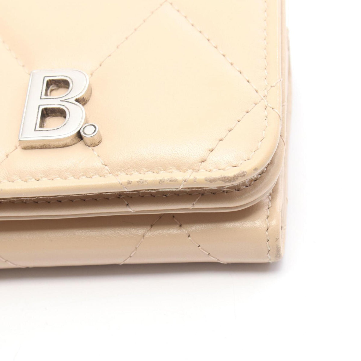Balenciaga Beige Leather Wallet (Tri-Fold) (Pre-Owned)