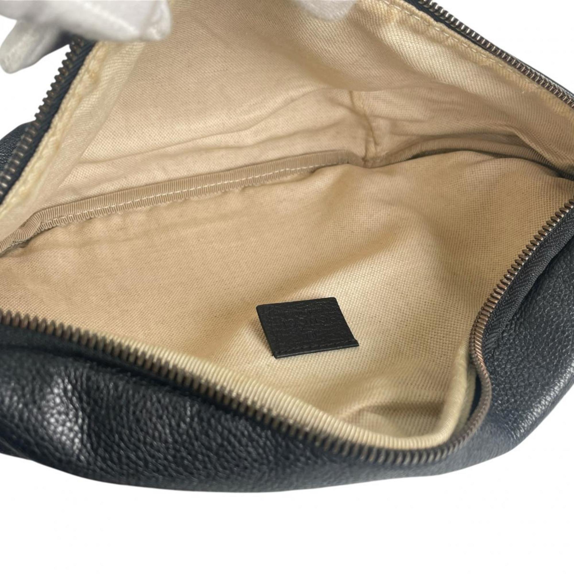 Gucci Black Leather Fanny Pack Sling Bag (Pre-Owned)