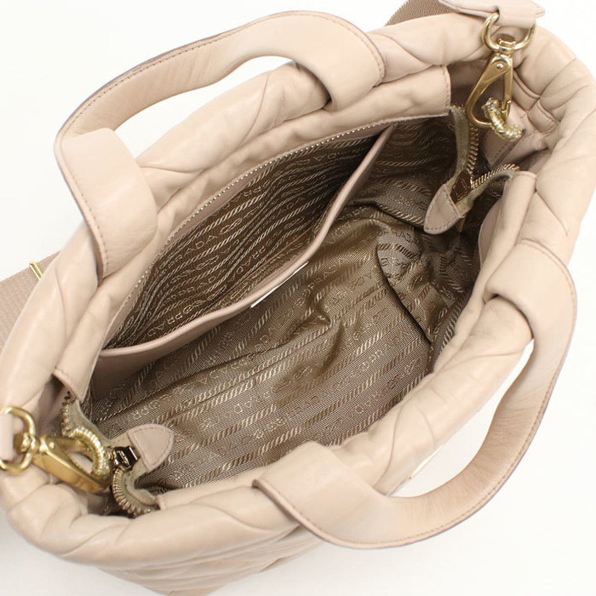 Prada Beige Leather Tote Bag (Pre-Owned)