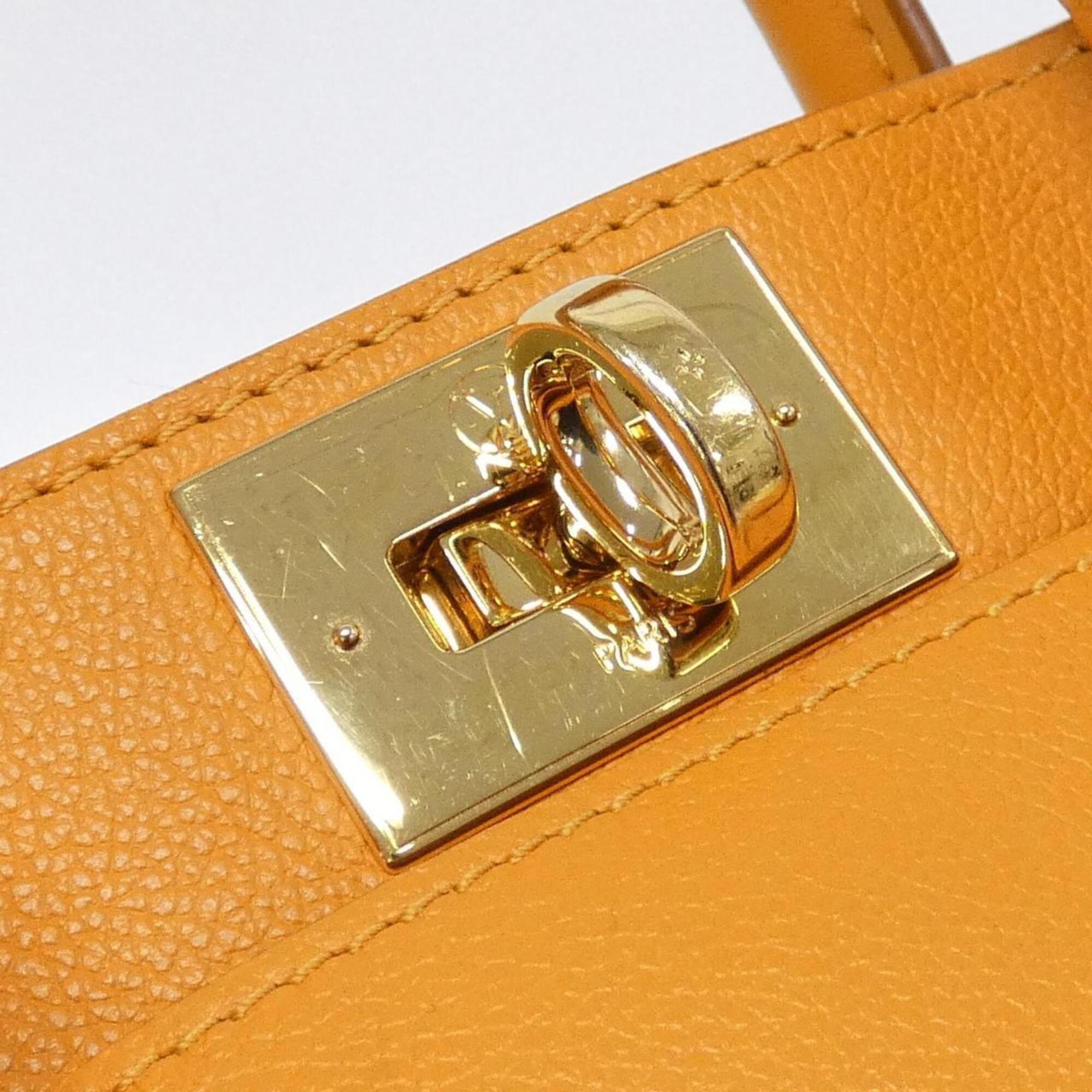 Louis Vuitton Orange Leather Handbag (Pre-Owned)