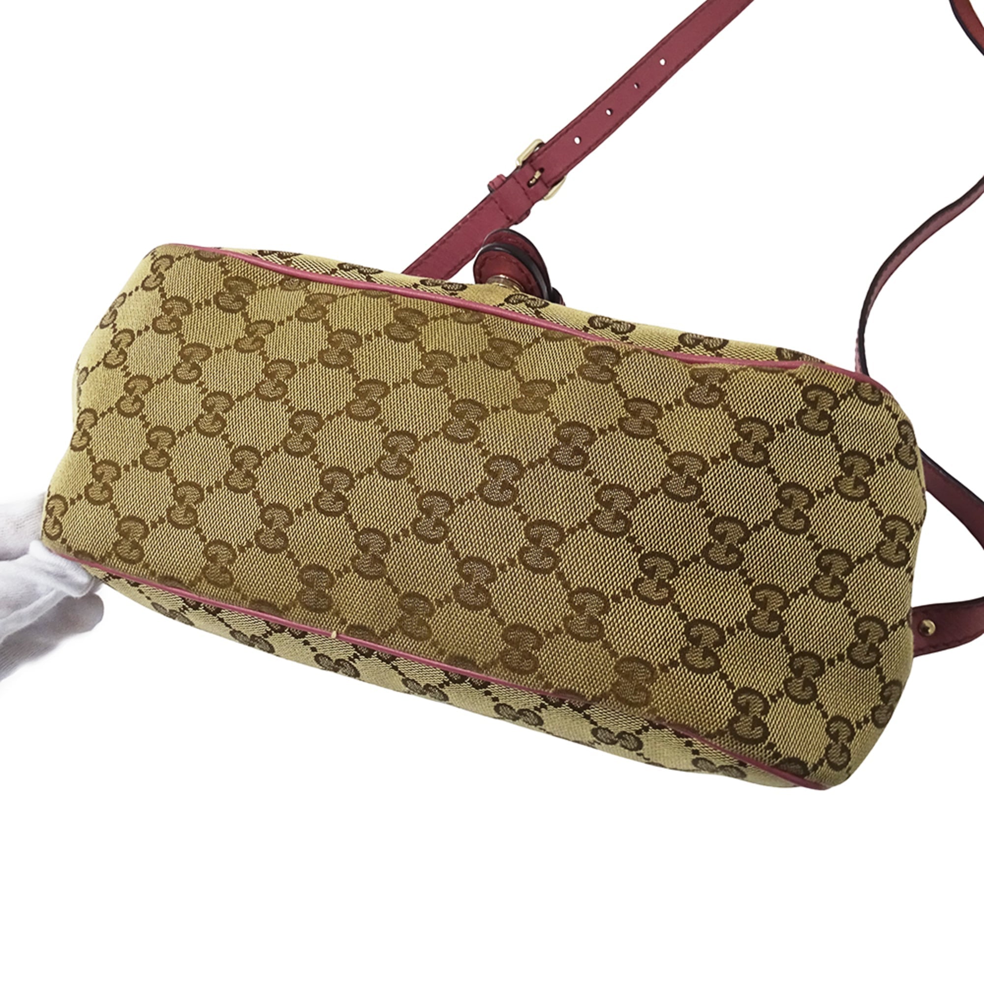 Gucci Gg Canvas Brown Pink Beige Gg Canvas Handbag Messenger Bag Shoulder Bag (Pre-Owned)