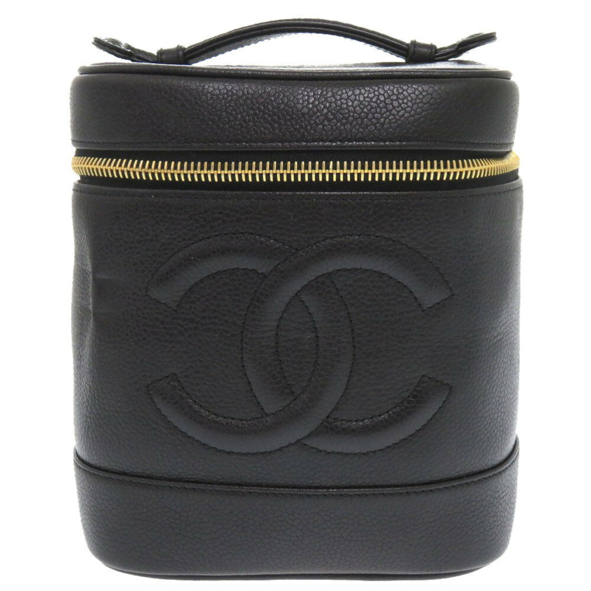 Chanel Black Grained Calfskin Handbag Vanity Bag (Pre-Owned)